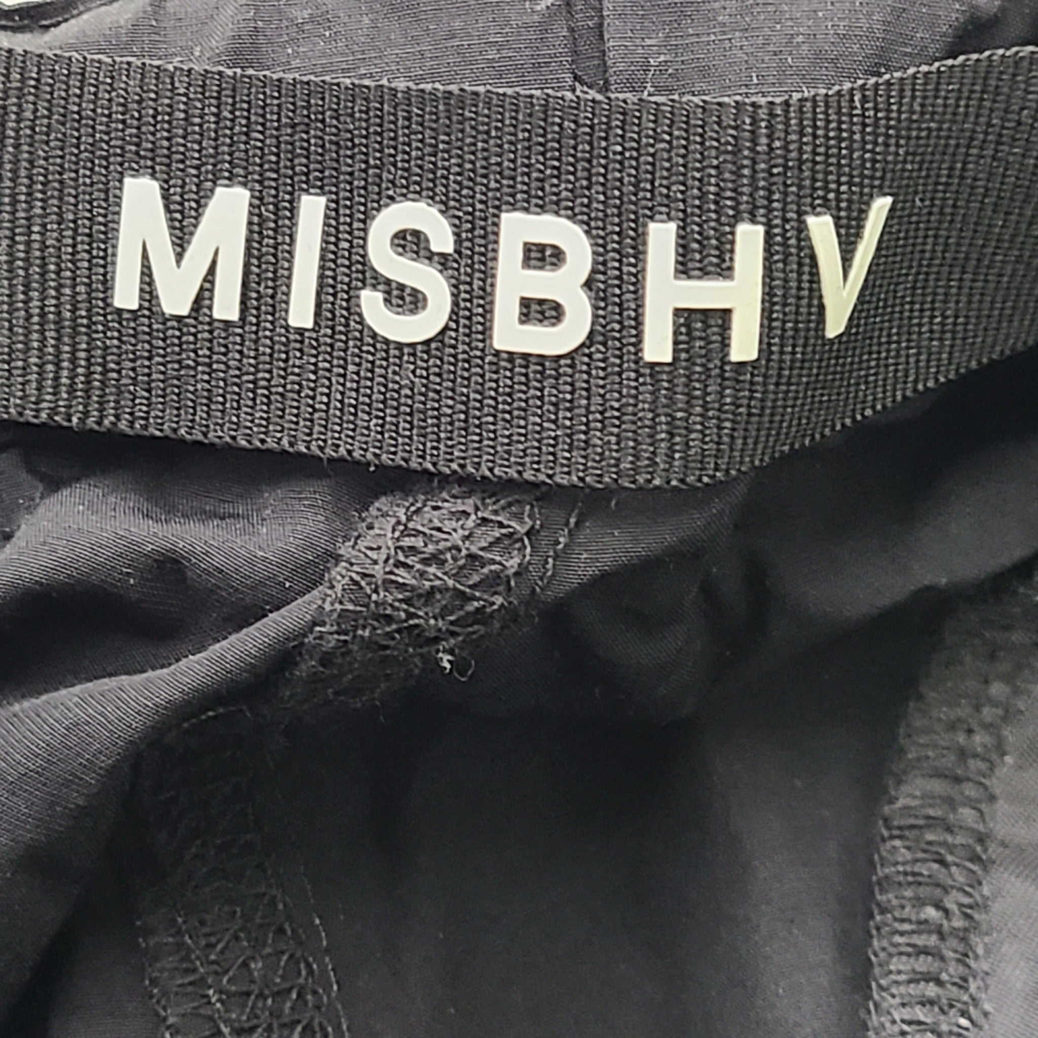 Misbhv Parachute Trousers Pants Drawstring Waistband and Cuffs Loose Fit Black L