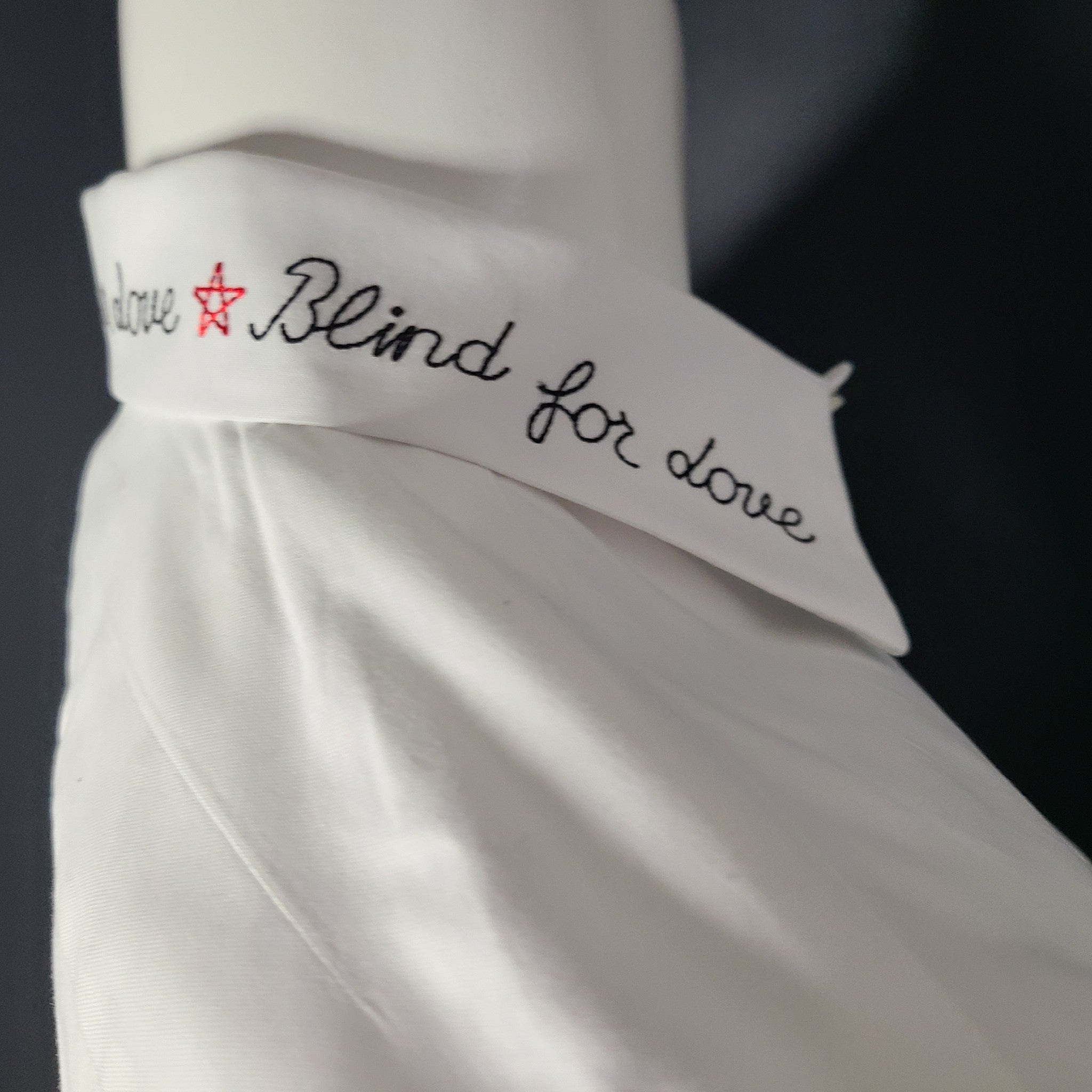 GUCCI Blind For Love Oxford Dress Shirt Embroidered Collar White US16.5 | IT42