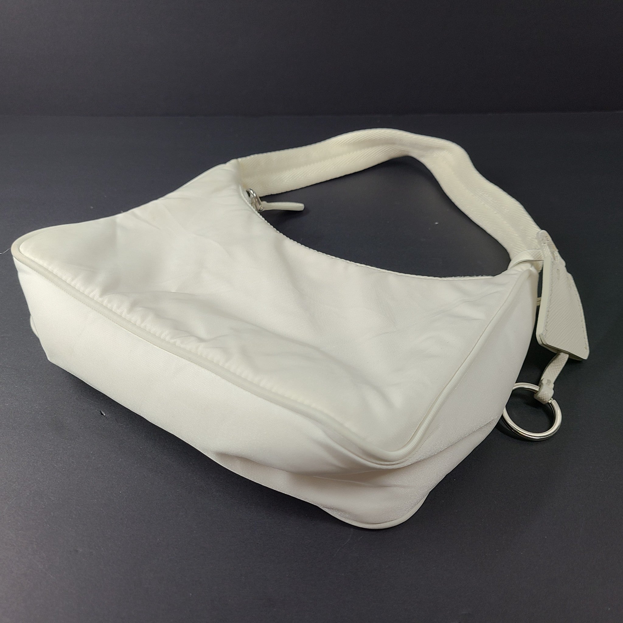 Prada Re-Edition 2000 Re-Nylon Mini Bag Shoulder Strap Top Zip Logo White