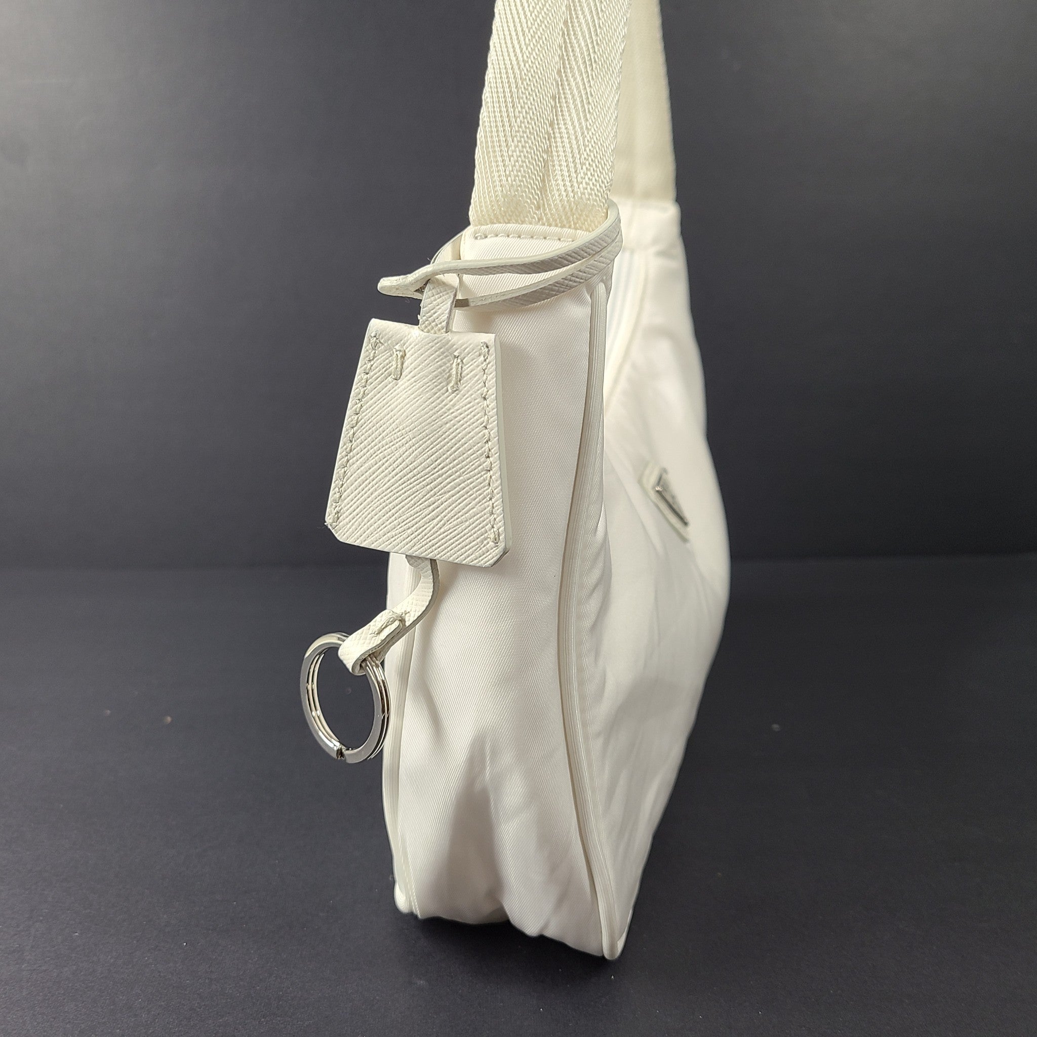 Prada Re-Edition 2000 Re-Nylon Mini Bag Shoulder Strap Top Zip Logo White