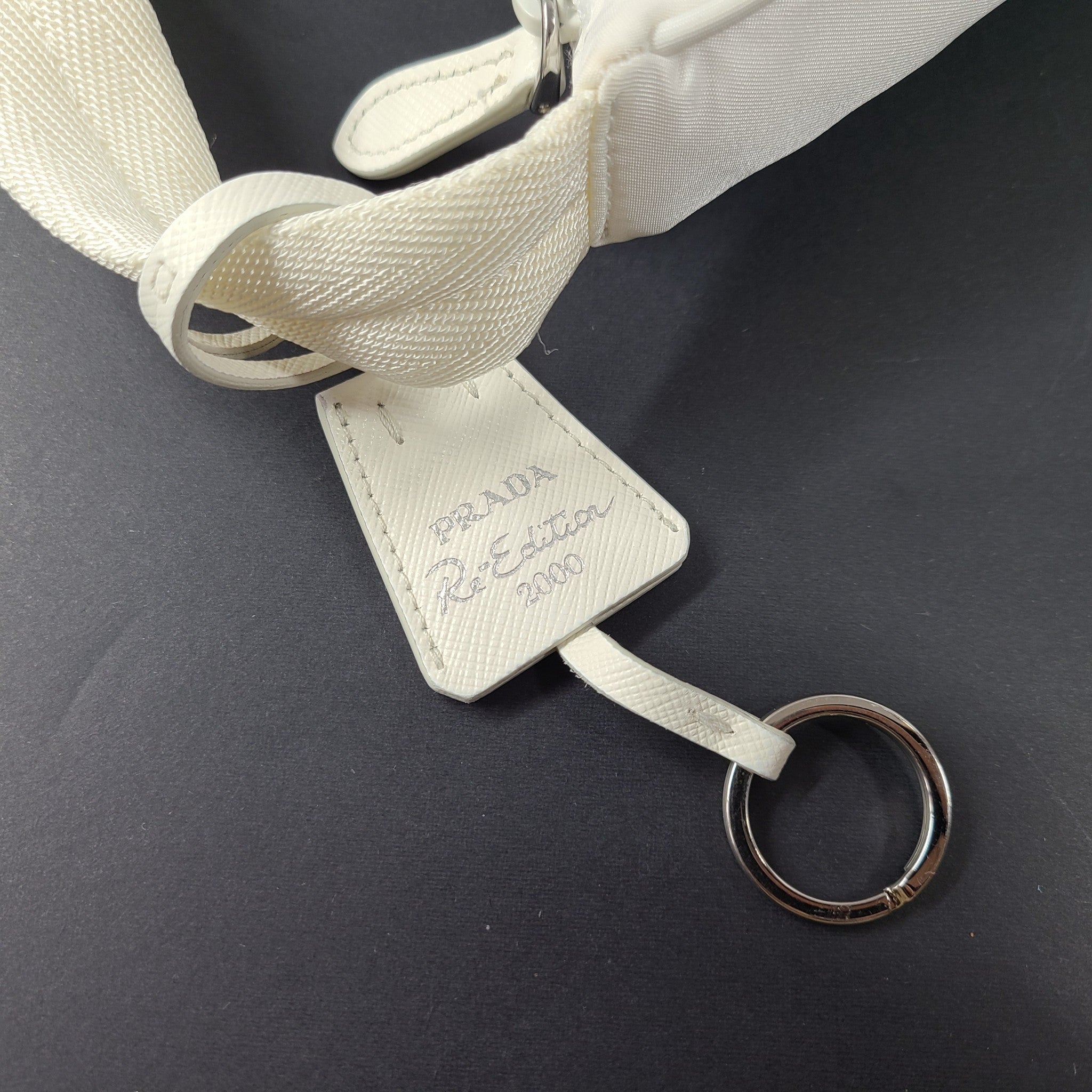 Prada Re-Edition 2000 Re-Nylon Mini Bag Shoulder Strap Top Zip Logo White