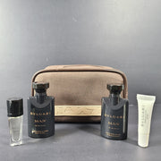 Bvlgari Parfums Emirates Airlines Business Class Amenity Kit Makeup Pouch Brown