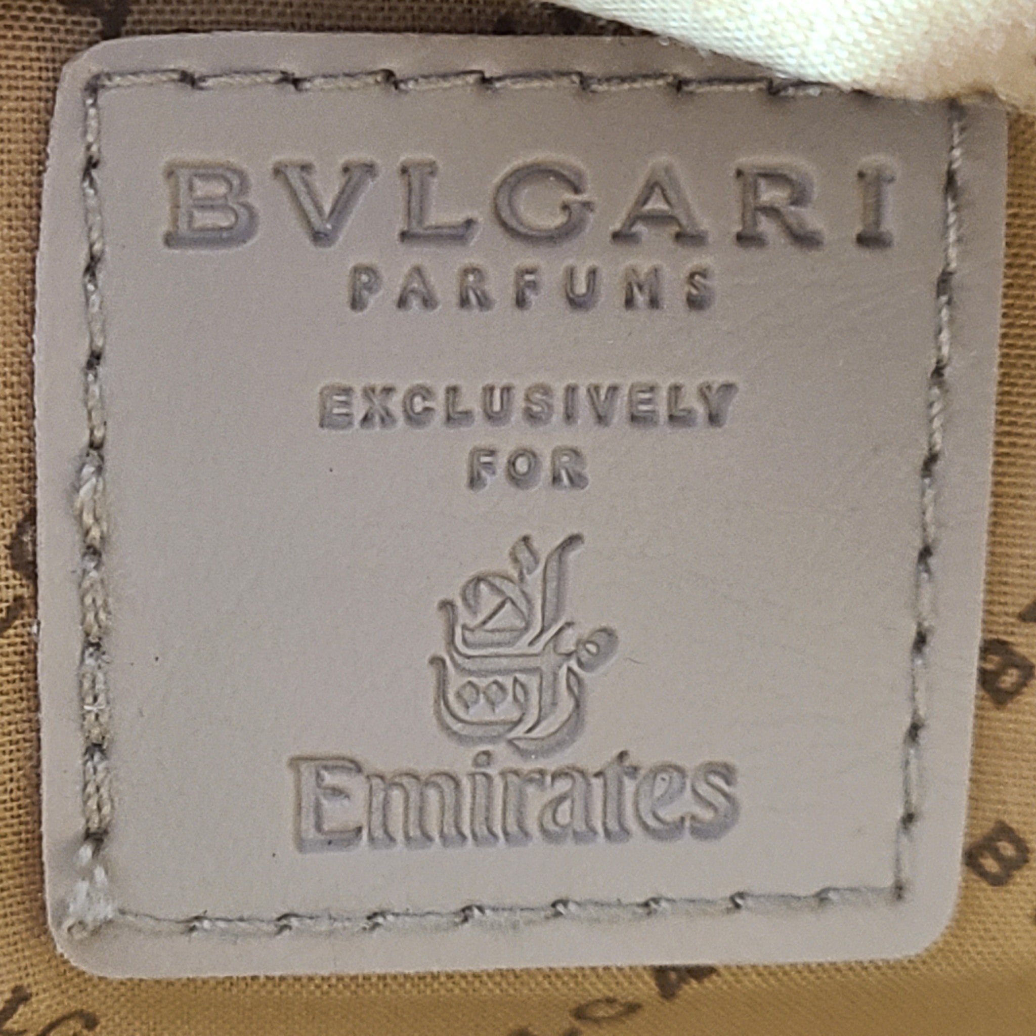 Bvlgari Parfums Emirates Airlines Business Class Amenity Kit Makeup Pouch Brown