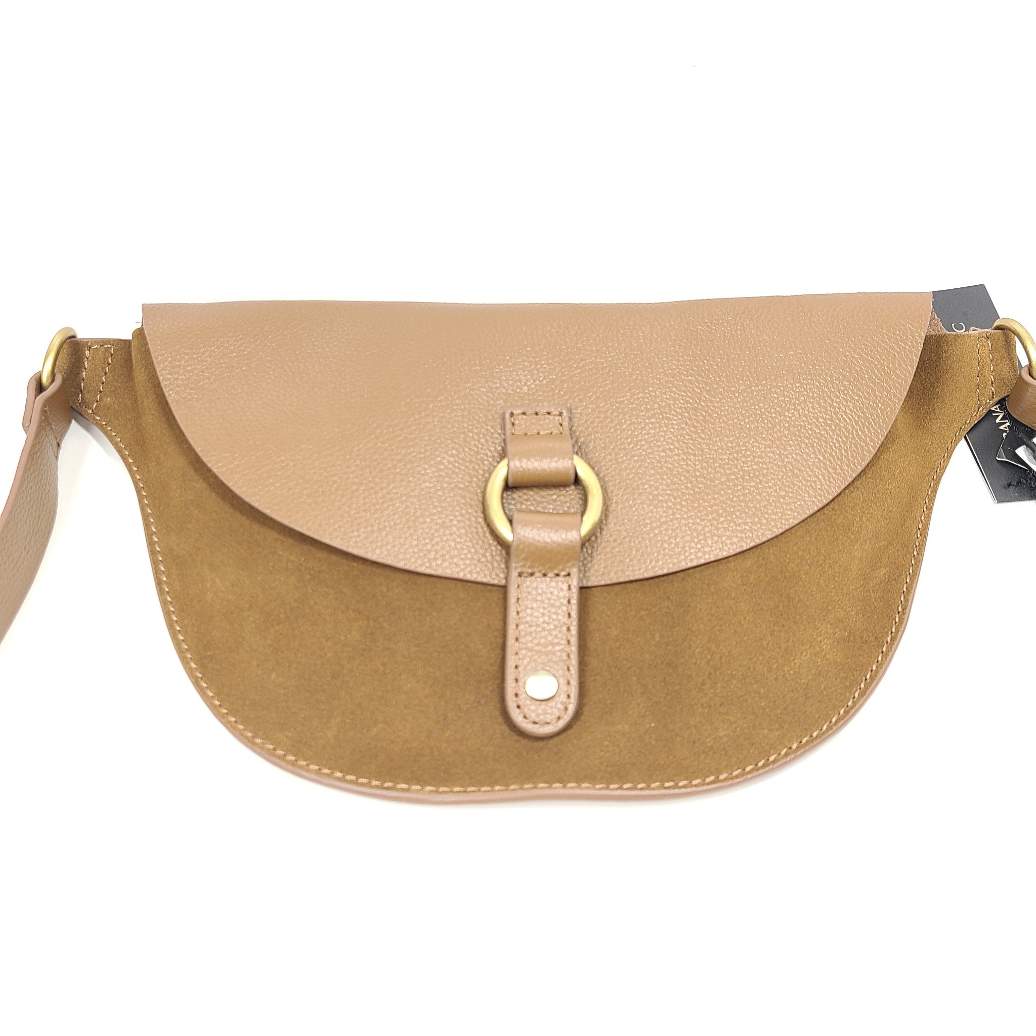 NEW Banana Republic Genuine Leather Belt Bag Crossbody Cognac Brown