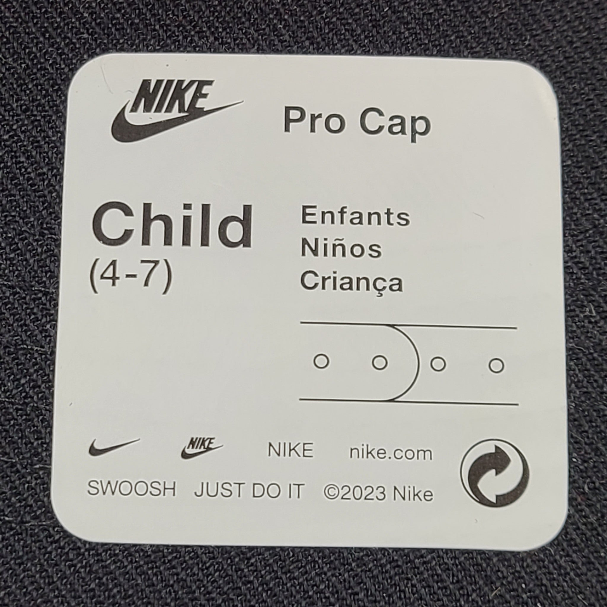 Nike Kids' Pro Adjustable Hat Baseball Cap 8A2560-B8W Dri-Fit 4-7 Y