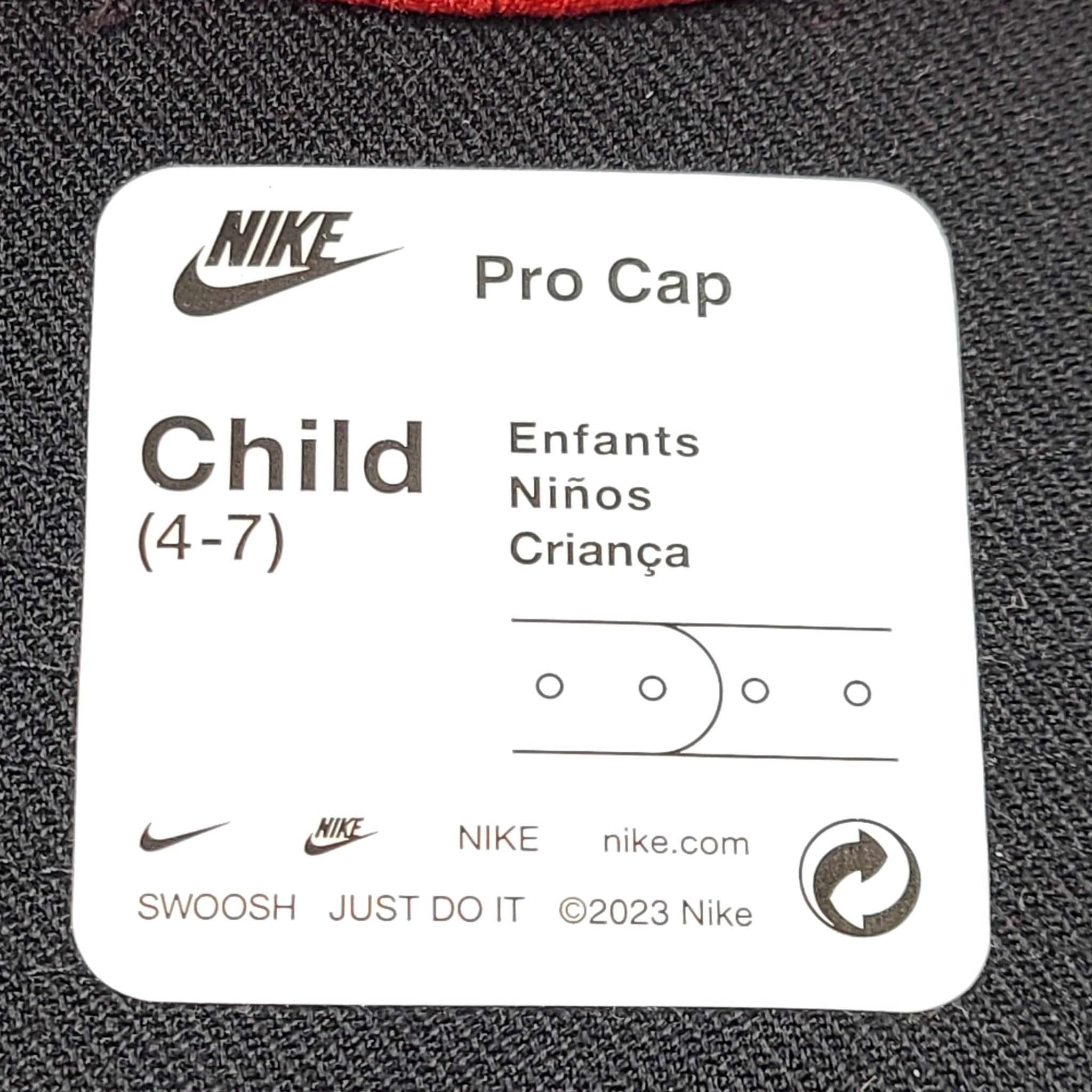 Nike Kids' Pro Adjustable Hat Baseball Cap 8A2560-B8W Dri-Fit 4-7 Y