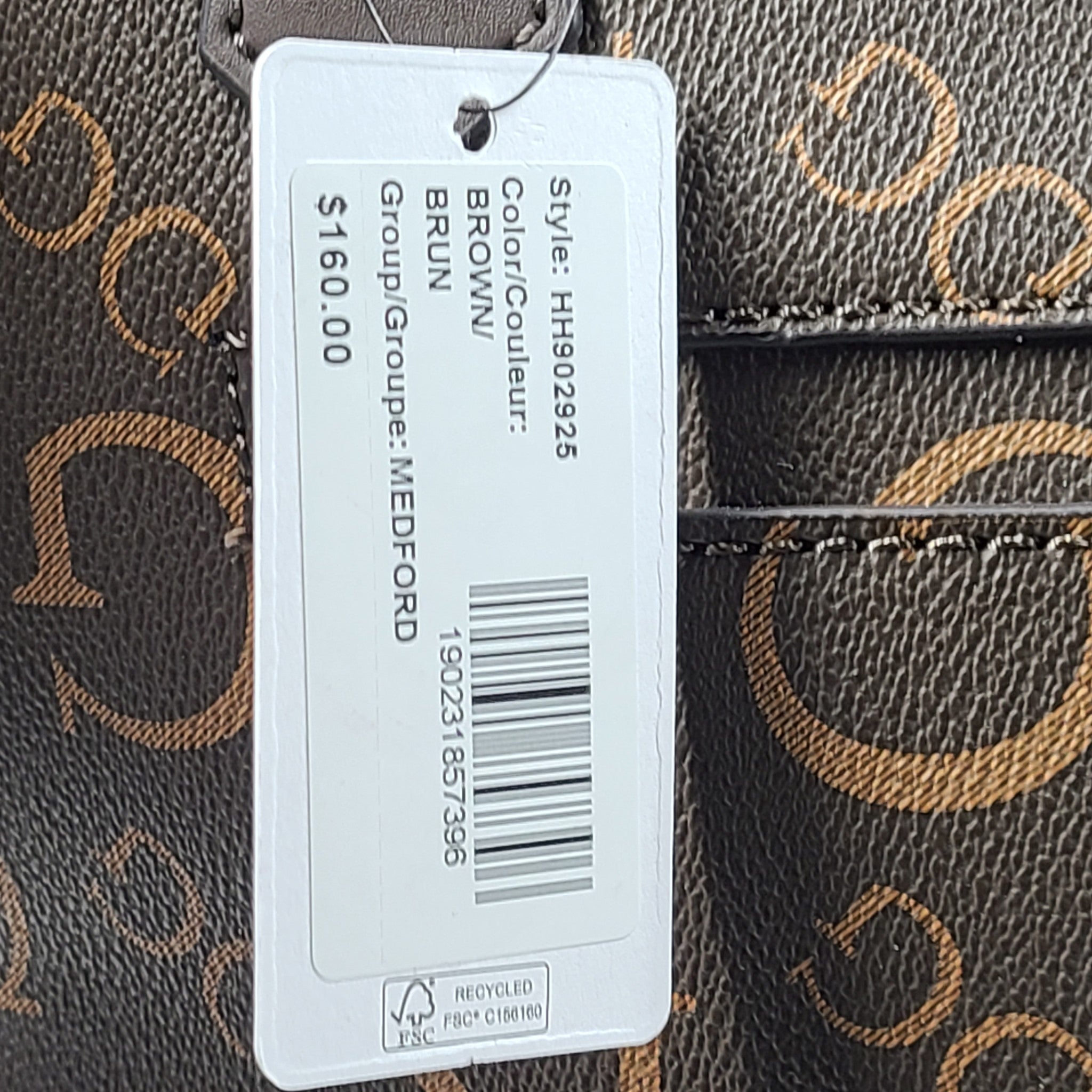 GUESS Medford Logo Tote Bag + Pouch Monogram Print Shoulder Strap Brown HH902925