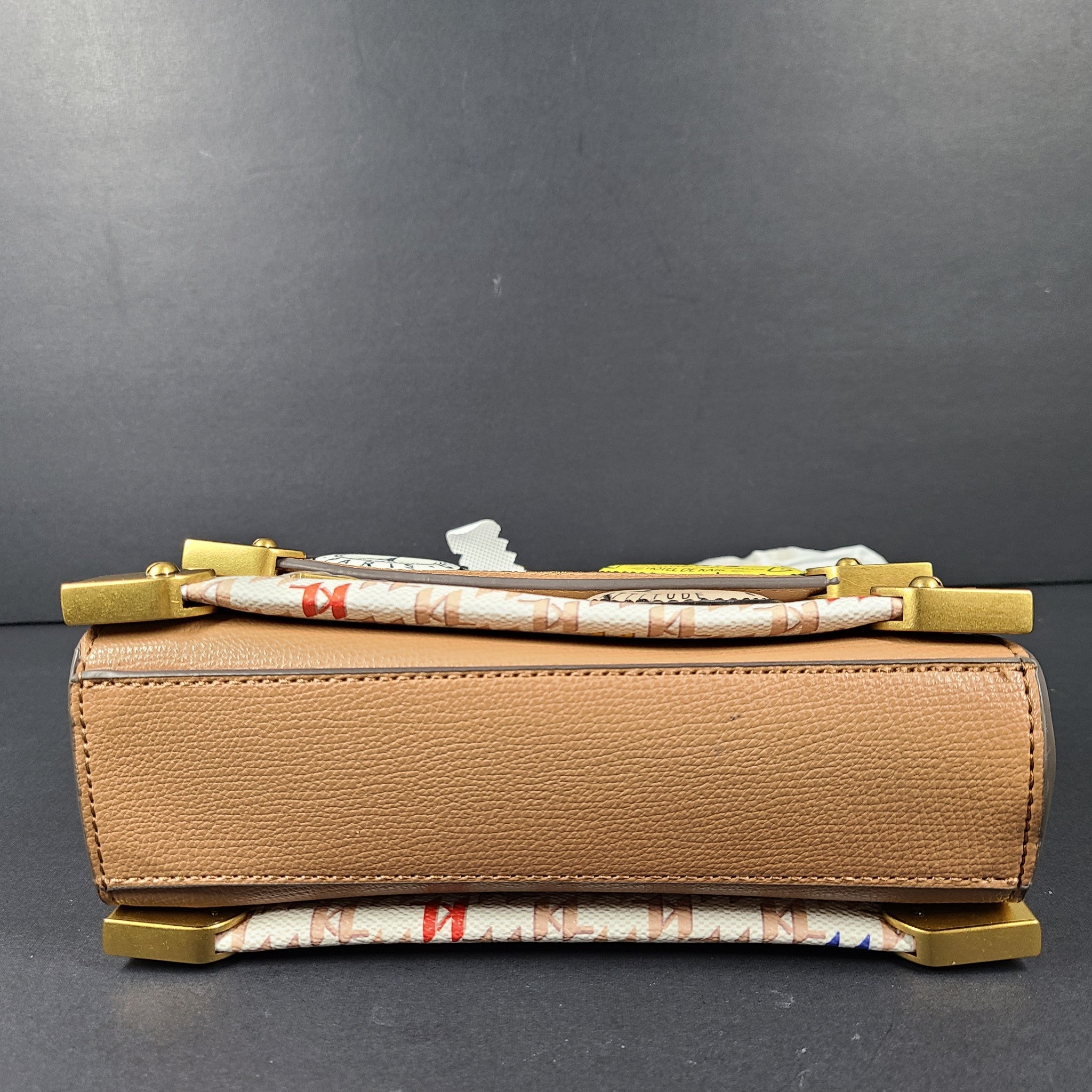 Karl Lagerfeld Marselle Crossbody Bag Paris Patches Embellished Cognac