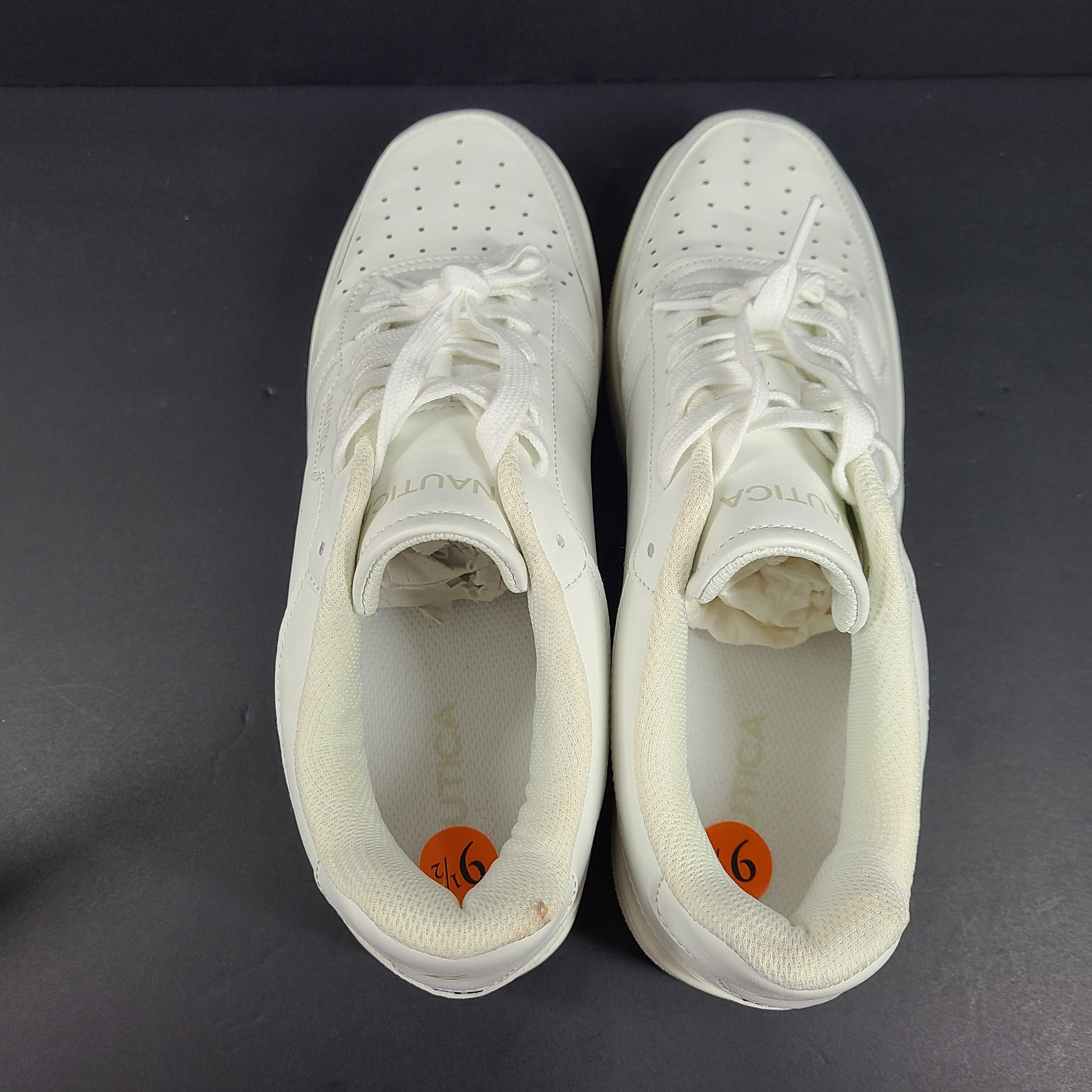 Nautica Men's Stafford Sneakers Low Top Retro Comfort Cushioned White Sz 9.5