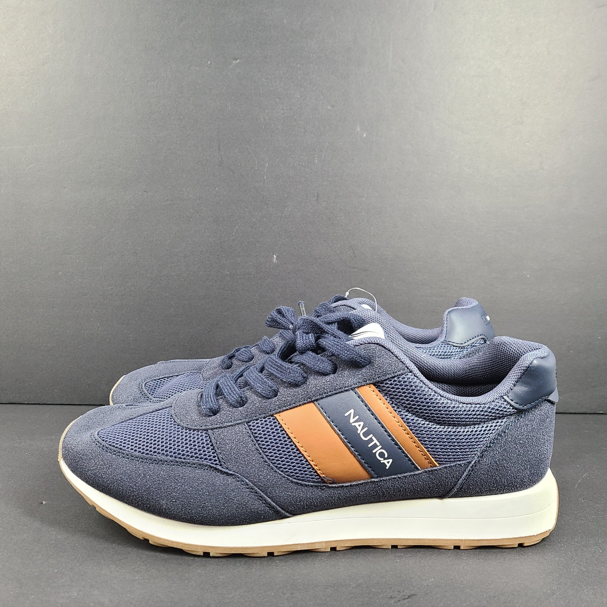 Nautica Men's Kelvin Sneakers Low Top Retro Comfort Cushioned Navy Sz 9.5
