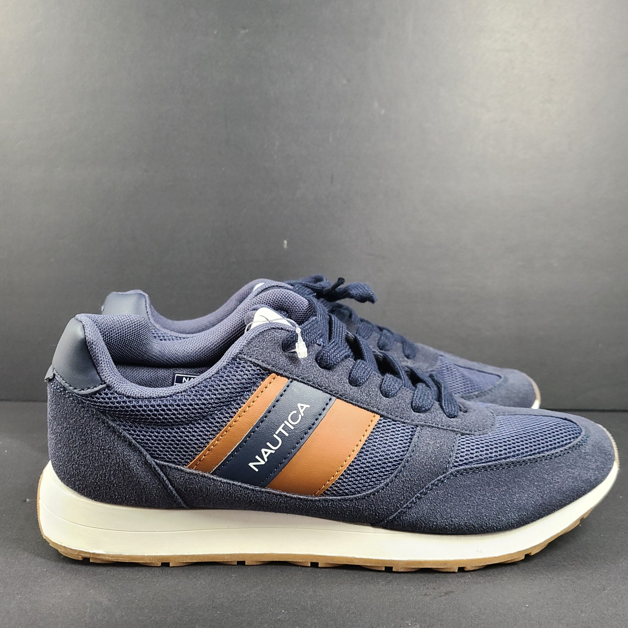 Nautica Men's Kelvin Sneakers Low Top Retro Comfort Cushioned Navy Sz 9.5