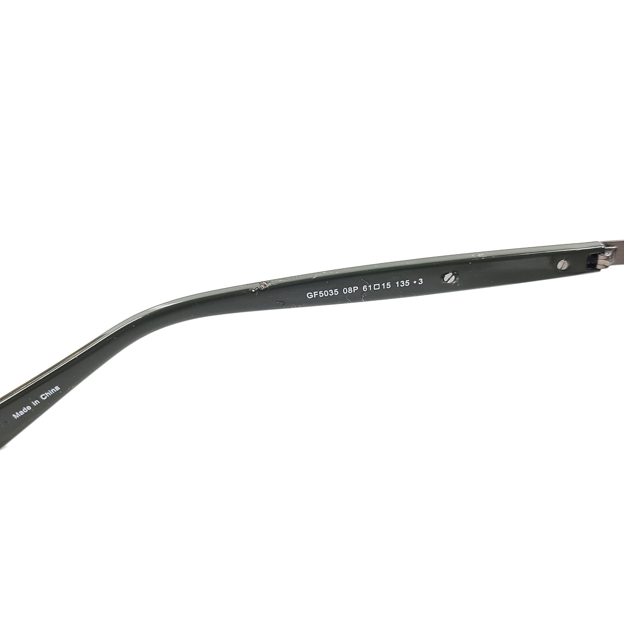 Guess Men's Gunmetal Square Sunglasses GF5035 61-15 135 Full Rim Green Lens