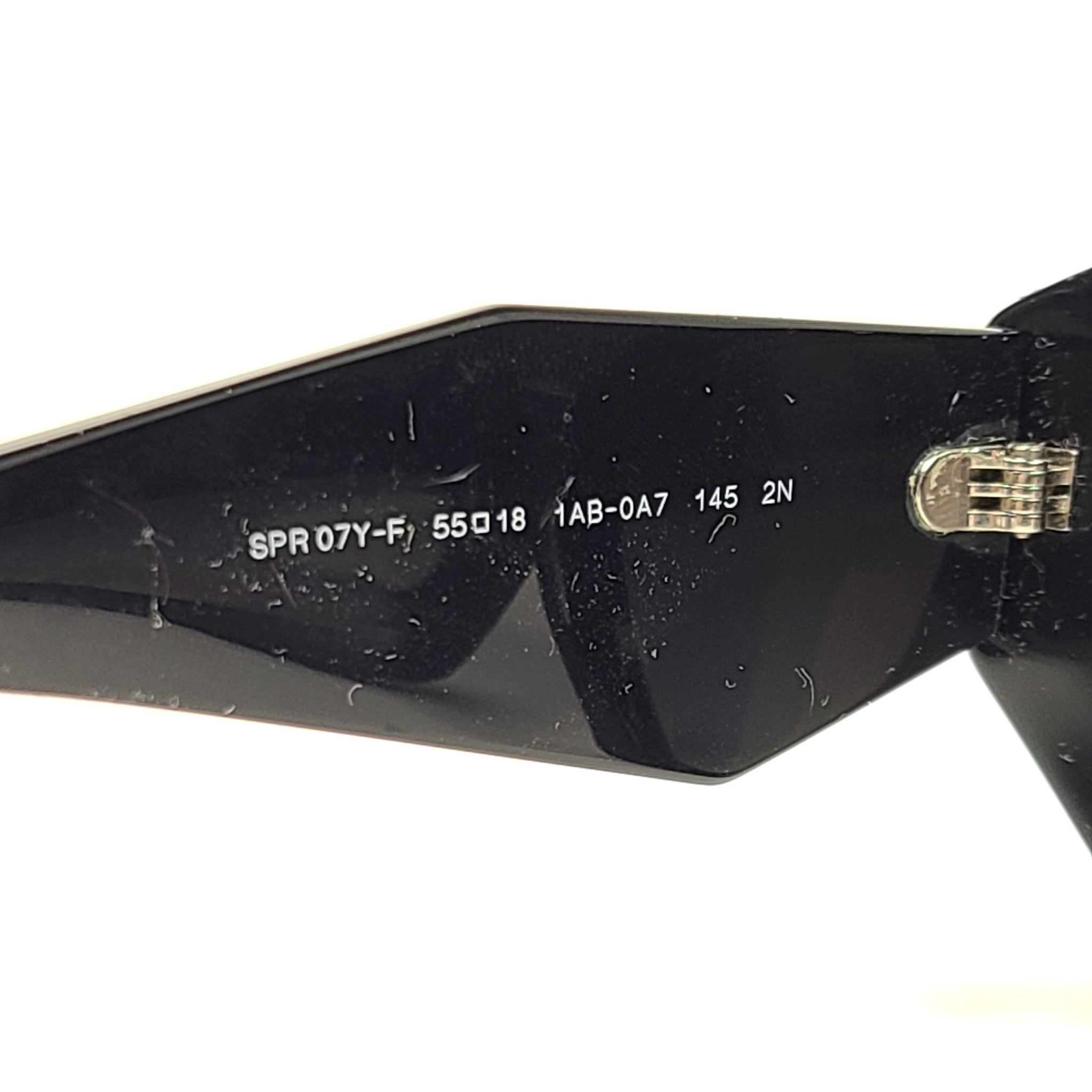 Prada PR 07YSF Sunglasses 55-18 145 Black Gradient Gray Lens