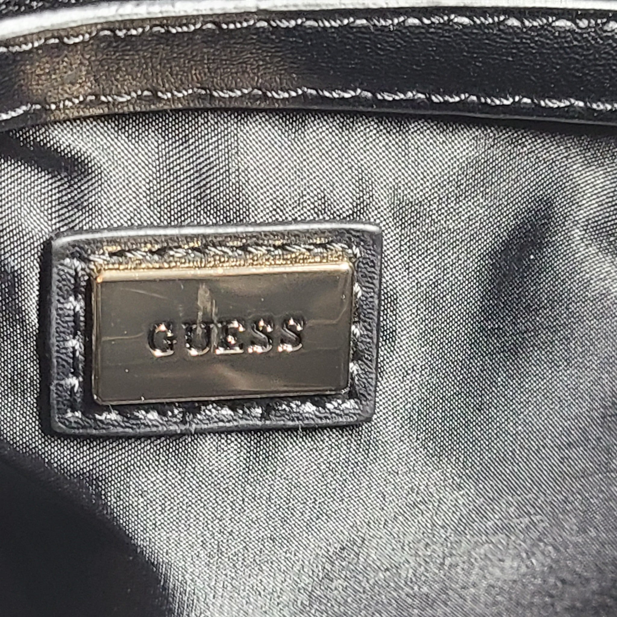 GUESS Evie Logo Satchel Bag Monogram Print Shoulder Strap SG863506 Brown