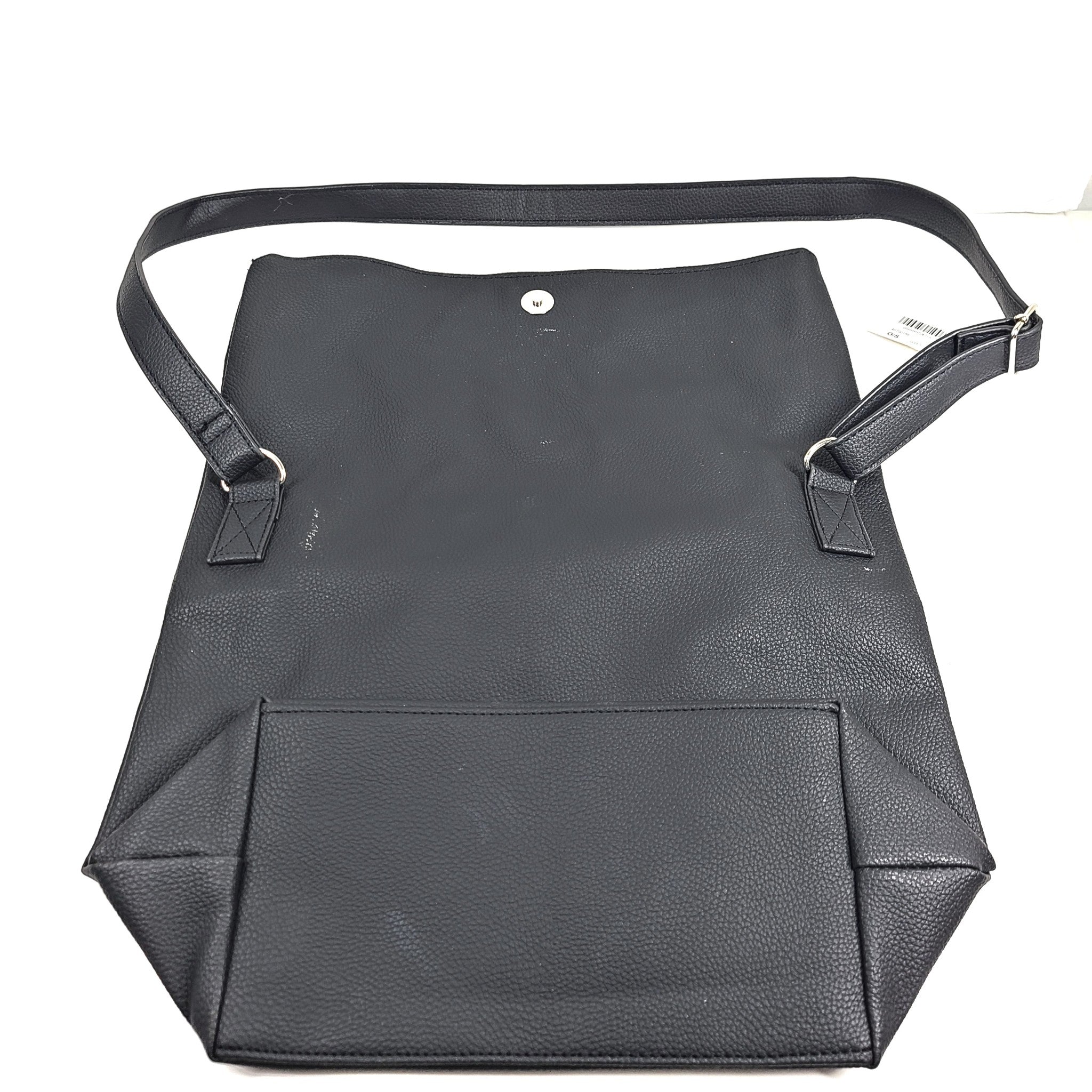 La Vie En Rose Faux Leather Lunch Bag Crossbody Adjustable Strap Black