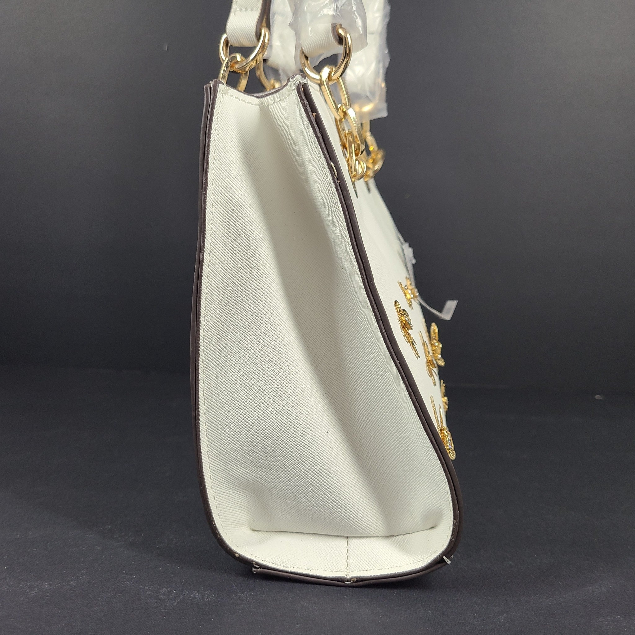 Aldo Women's Pitari Tote Bag Crossbody Strap Butterfly Embellishment White READ