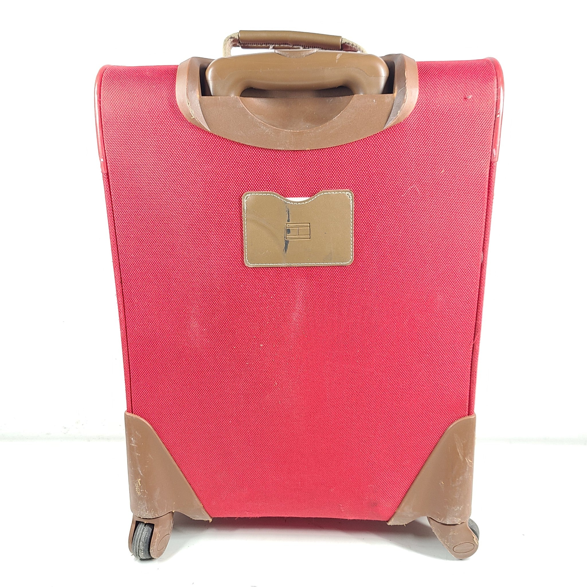 Tommy Hilfiger 21" Scout 4.0 Spinner Carry On Softshell Cabin Luggage Red
