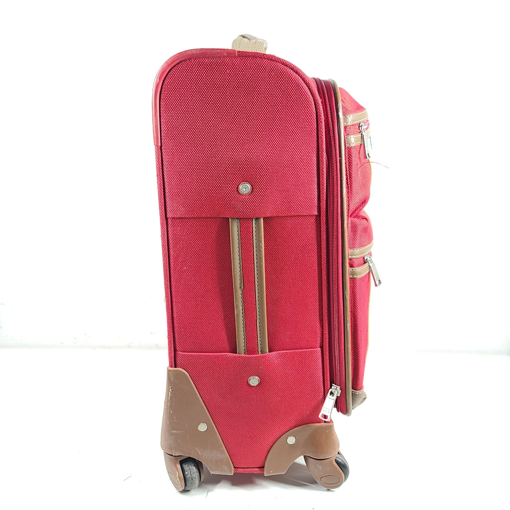 Tommy Hilfiger 21" Scout 4.0 Spinner Carry On Softshell Cabin Luggage Red