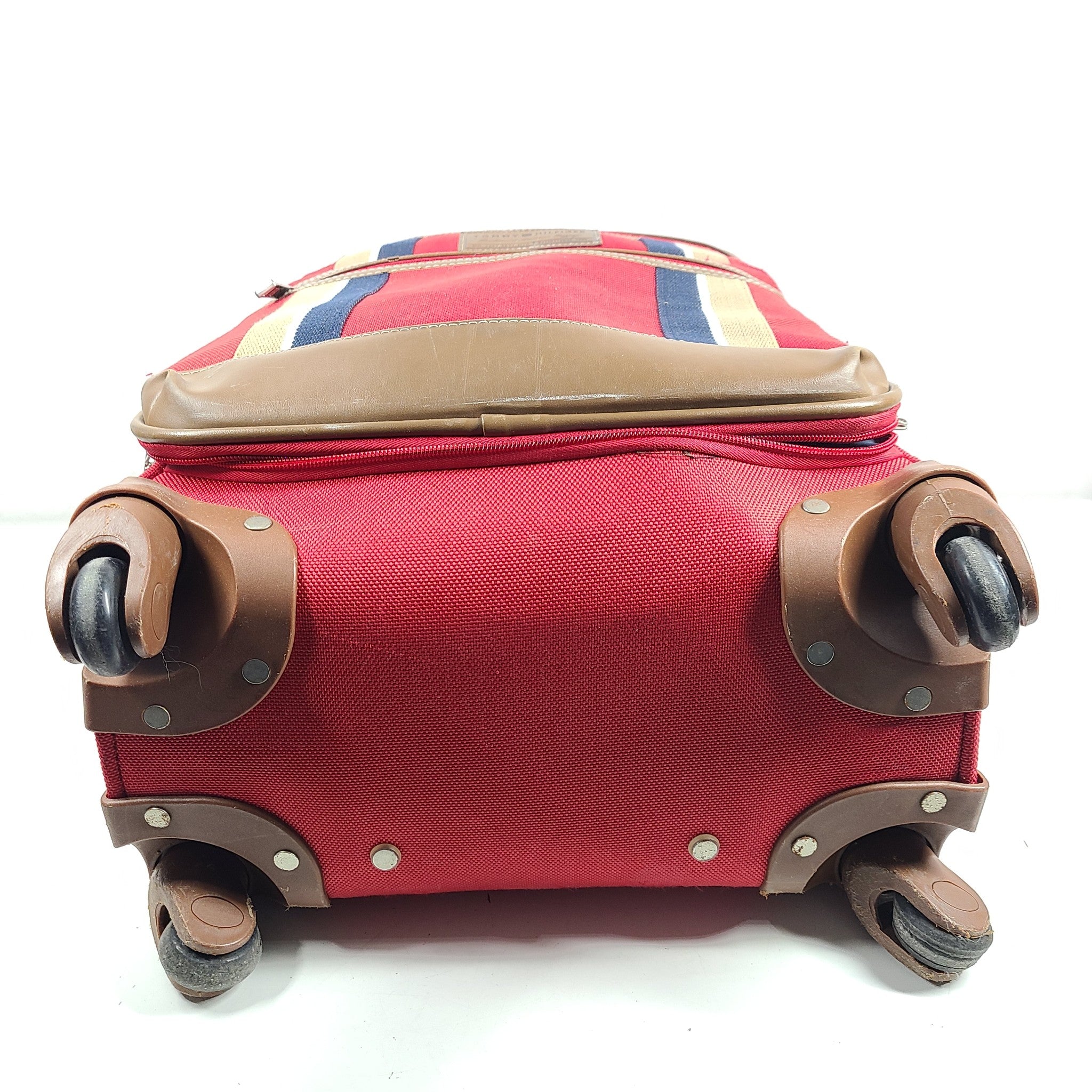 Tommy Hilfiger 21" Scout 4.0 Spinner Carry On Softshell Cabin Luggage Red