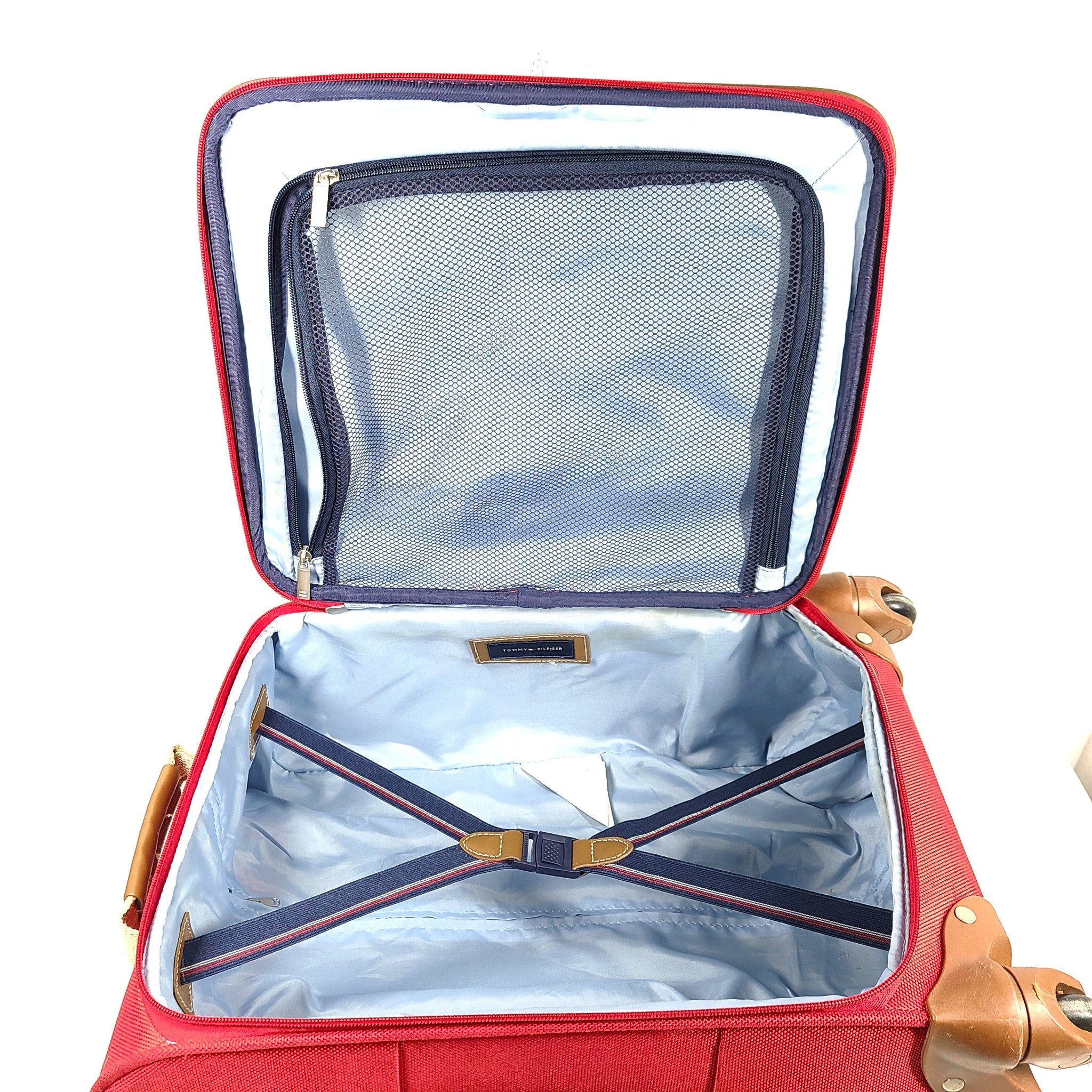 Tommy Hilfiger 21" Scout 4.0 Spinner Carry On Softshell Cabin Luggage Red