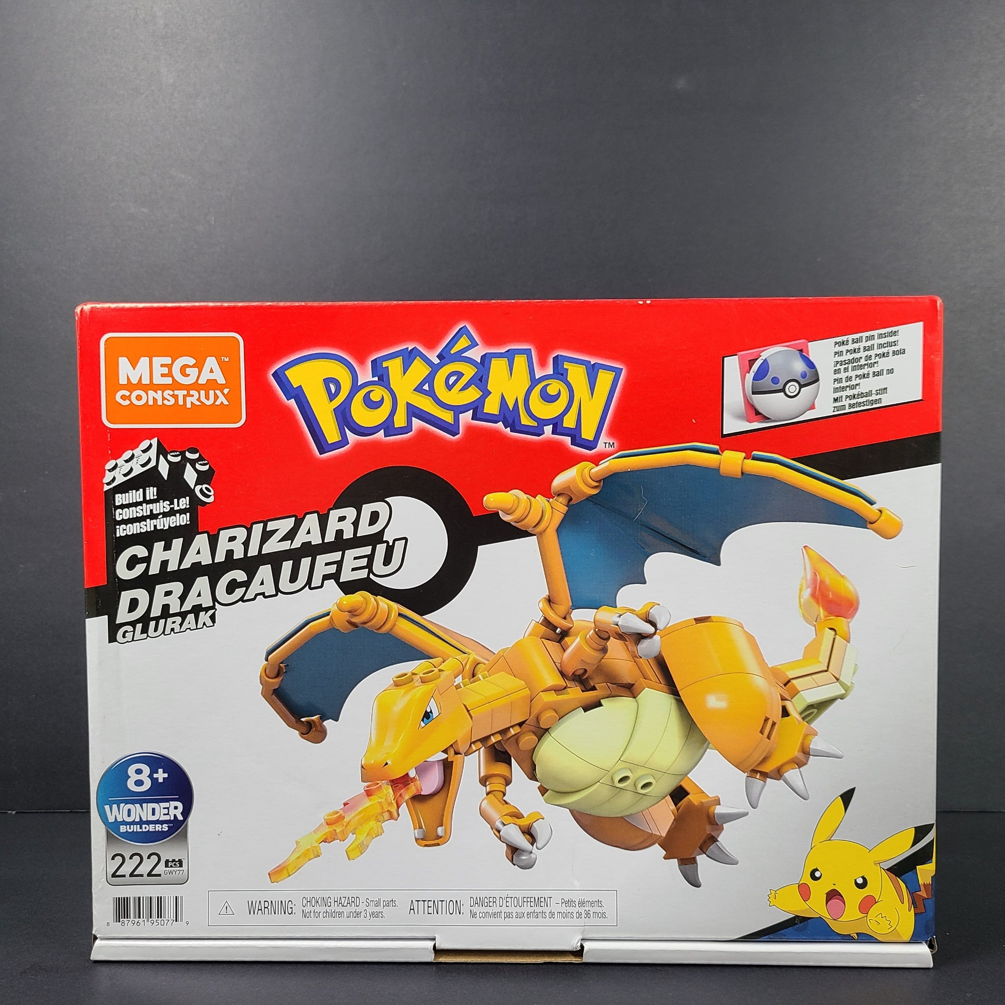 Mega Construx Pokemon Charizard Dracaufeu Glurak Building Set GWY77 NEW Sealed
