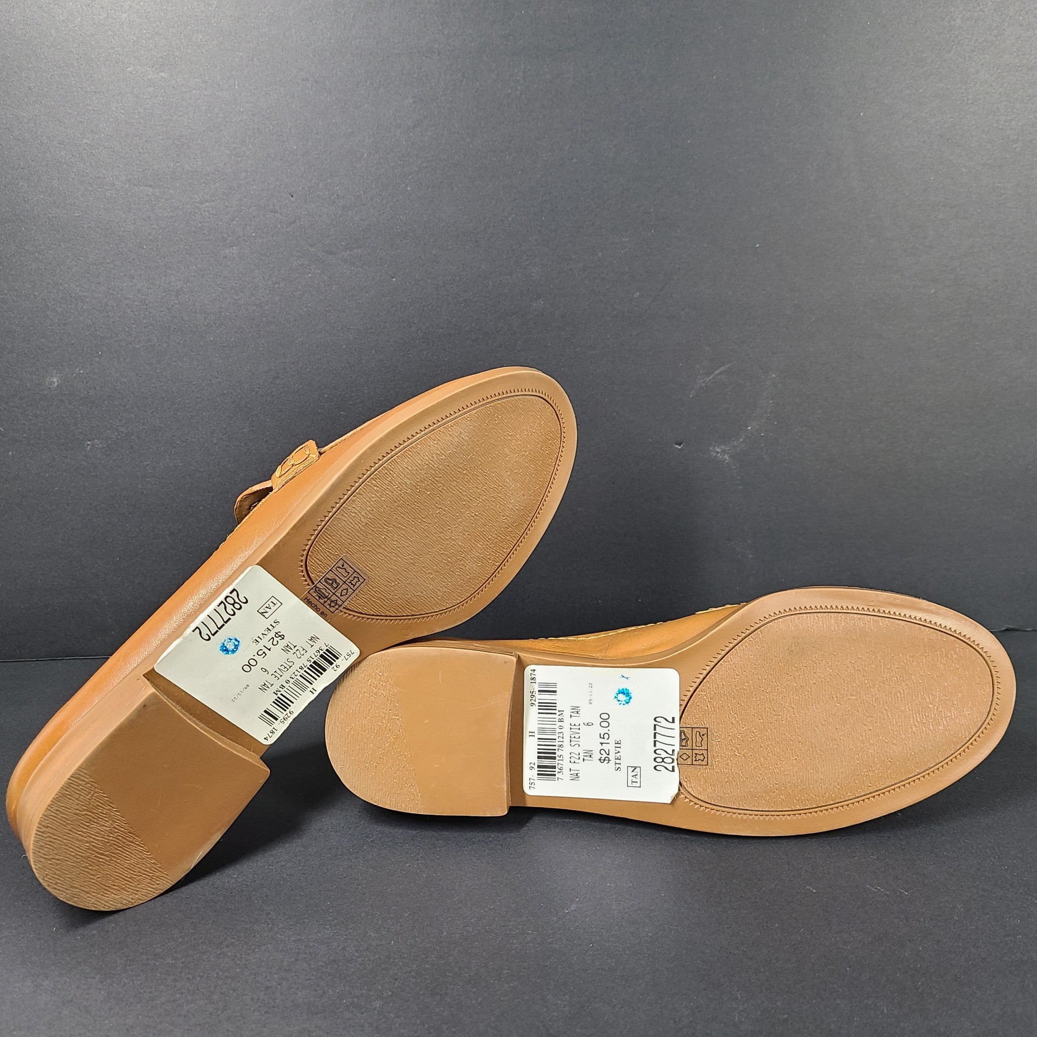 Naturalizer Women's Stevie Padded Insole Slip On Loafers Leather Cognac Tan Sz 6