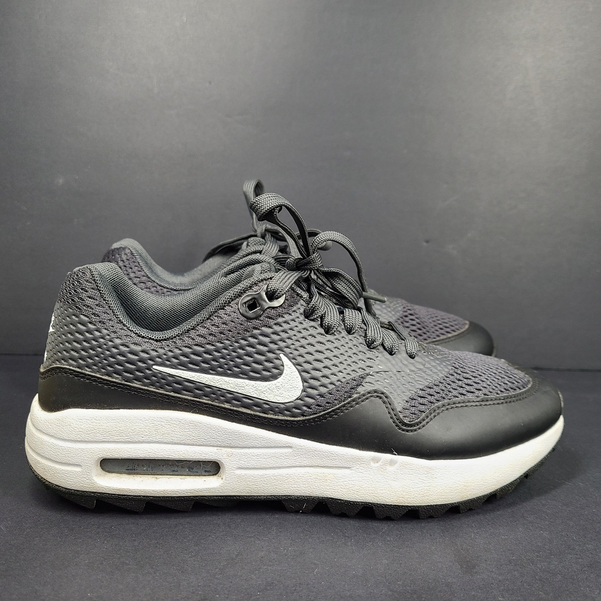 Nike Ladies Air Max 1 G Golf Shoes CI7736-001 Sneakers Black/White Sz 7