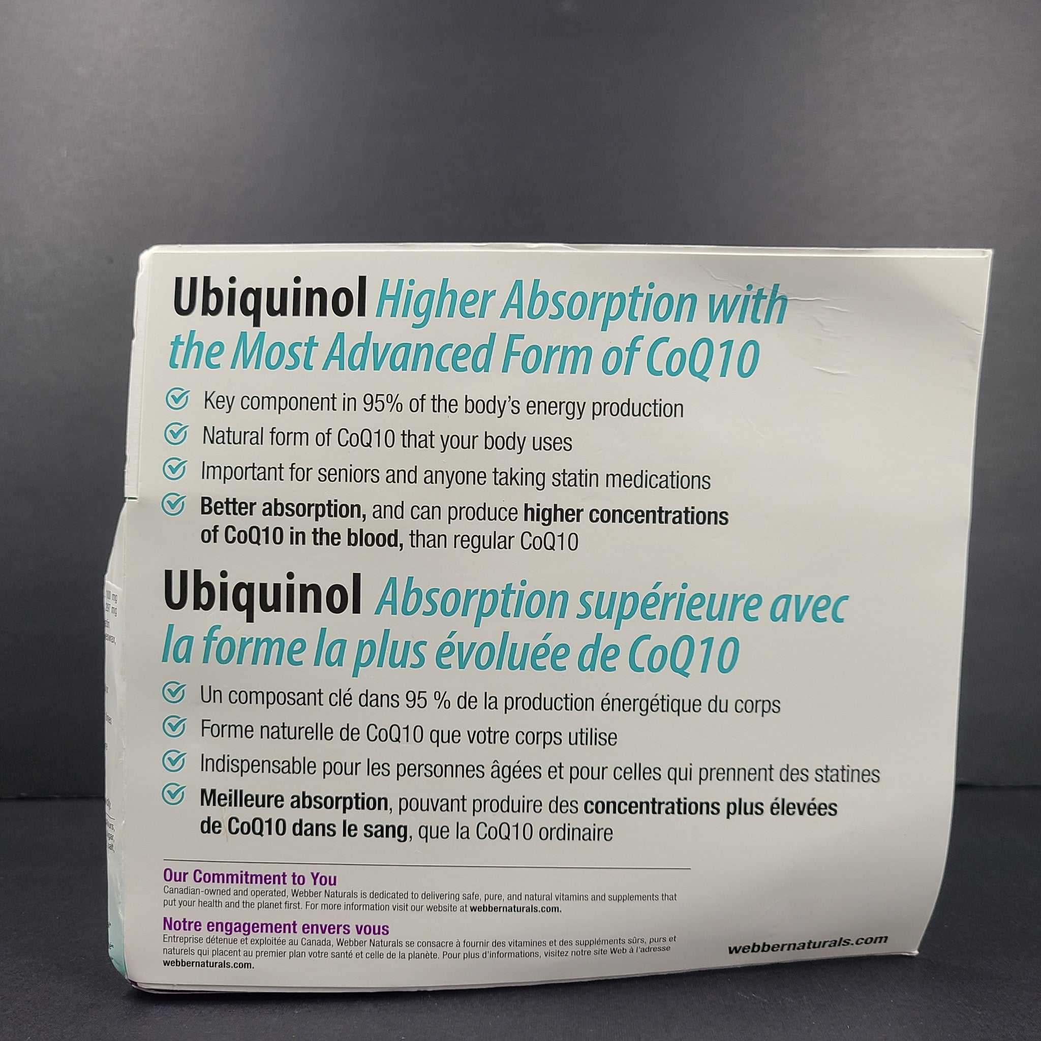 100 Ct Webber Naturals Ubiquinol Active CoQ10 Active 100mg Healthy Heart 02/28