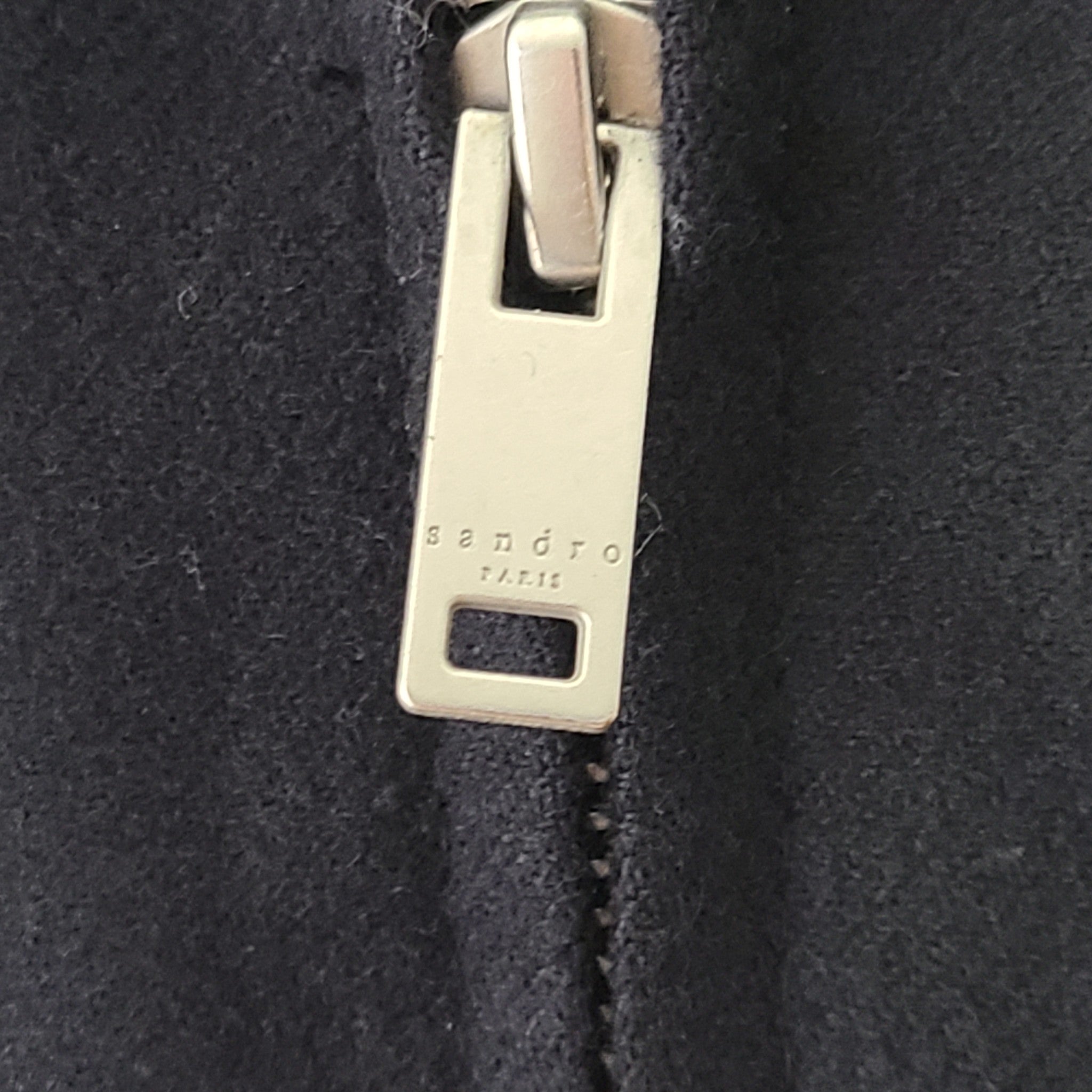 Sandro Paris Men’s Zip-Up Jacket Lined Biker Black Size M