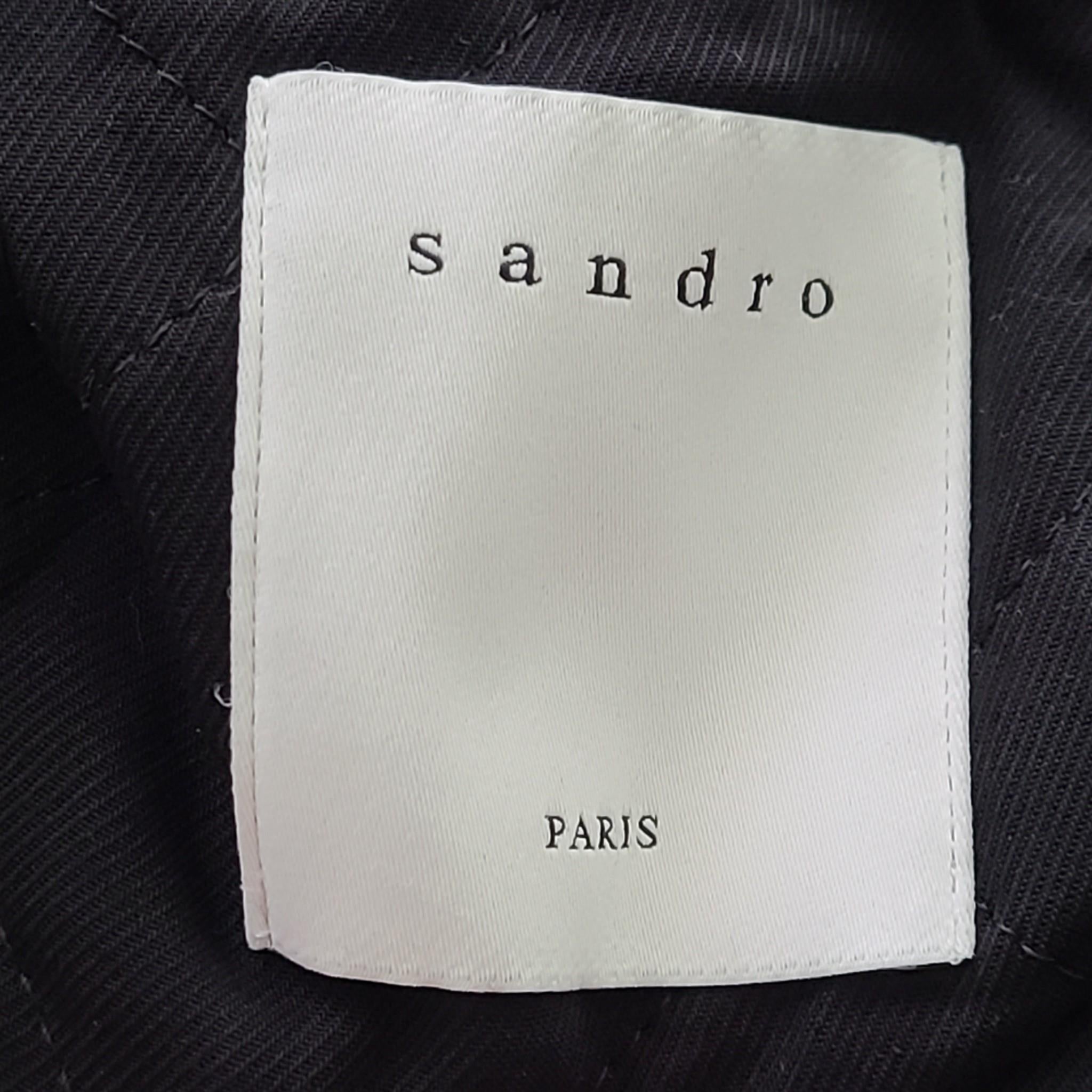 Sandro Paris Men’s Zip-Up Jacket Lined Biker Black Size M