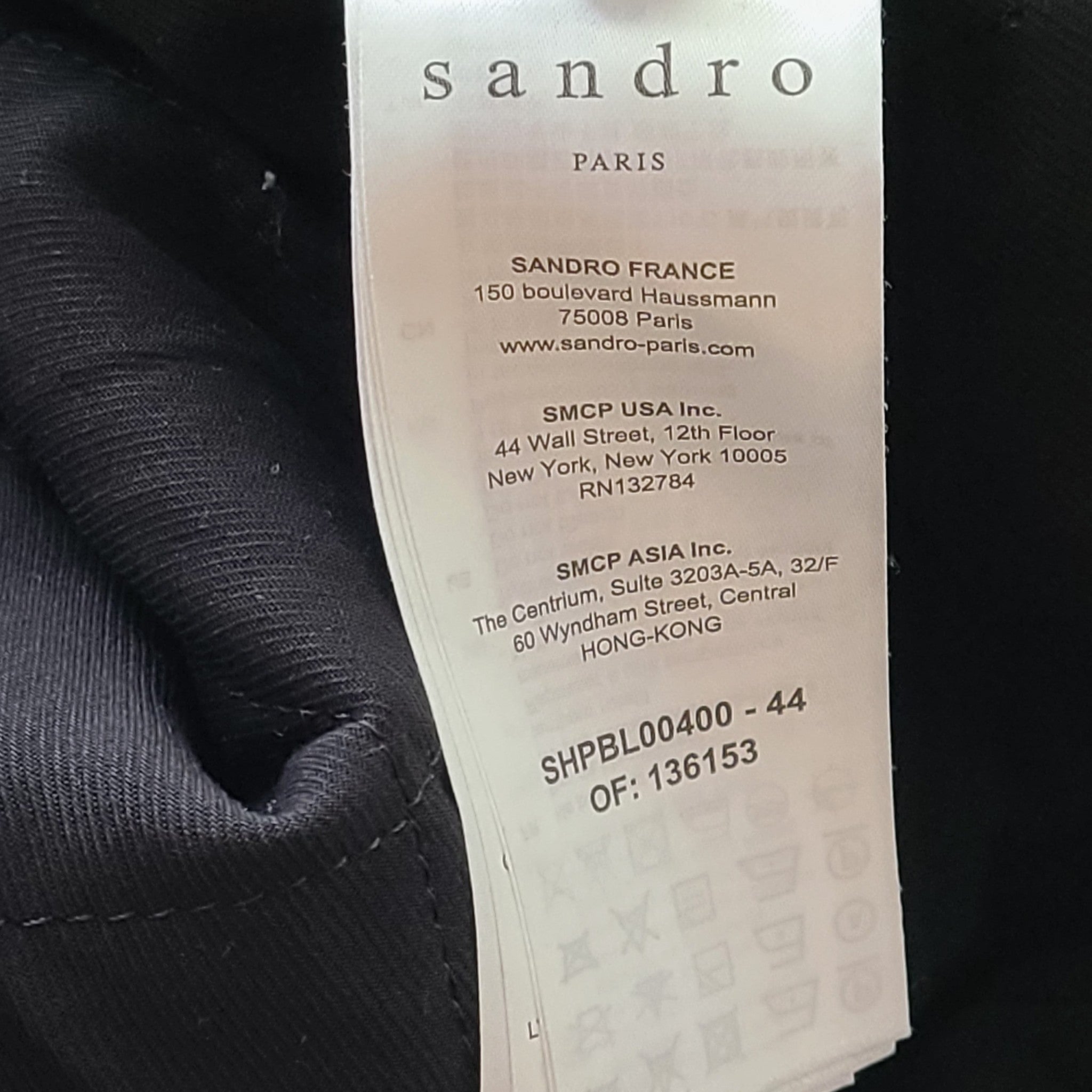 Sandro Paris Men’s Zip-Up Jacket Lined Biker Black Size M