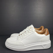 Guess Men's Creed Quattro G Sneakers Faux Leather Comfort White Sz 9