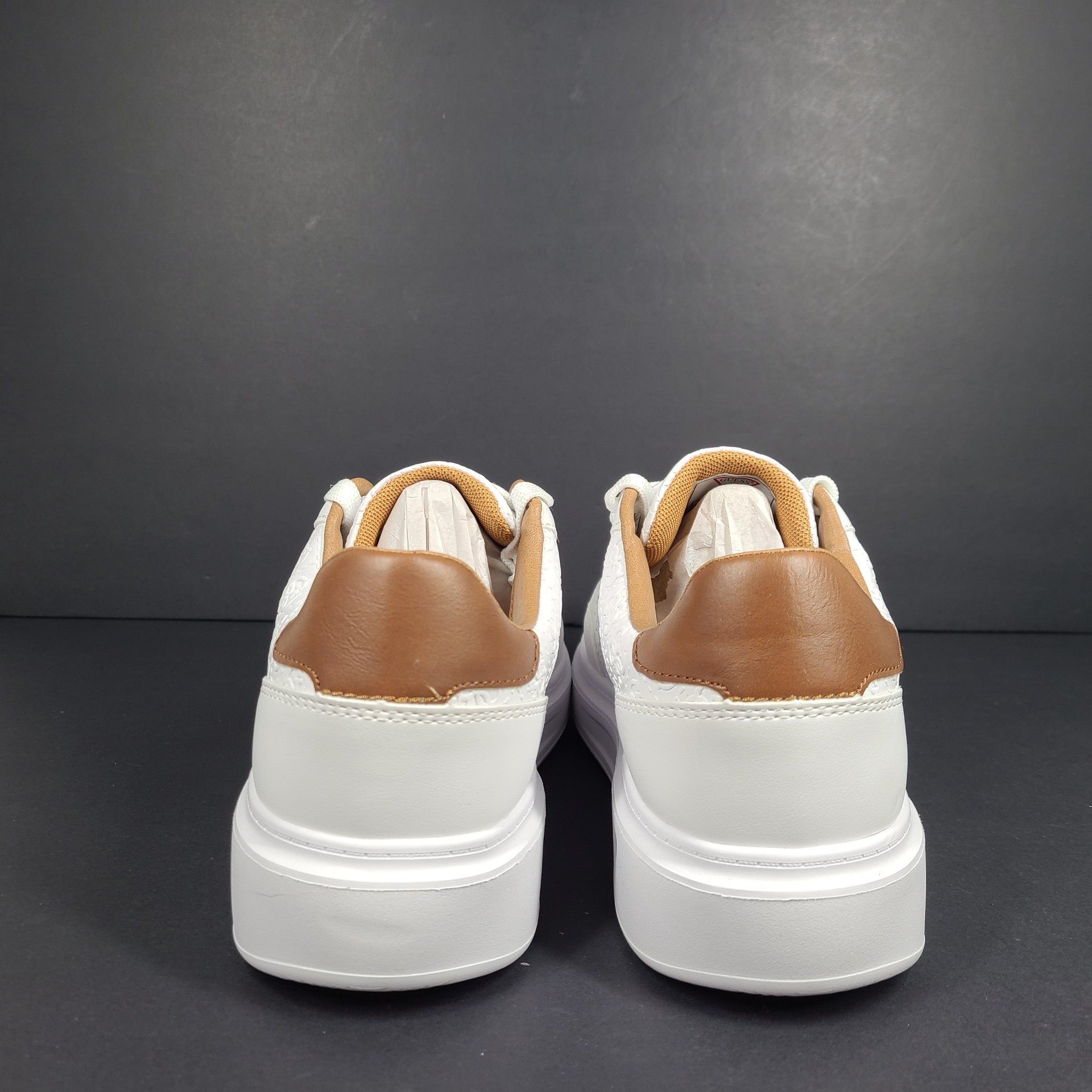 Guess Men's Creed Quattro G Sneakers Faux Leather Comfort White Sz 9