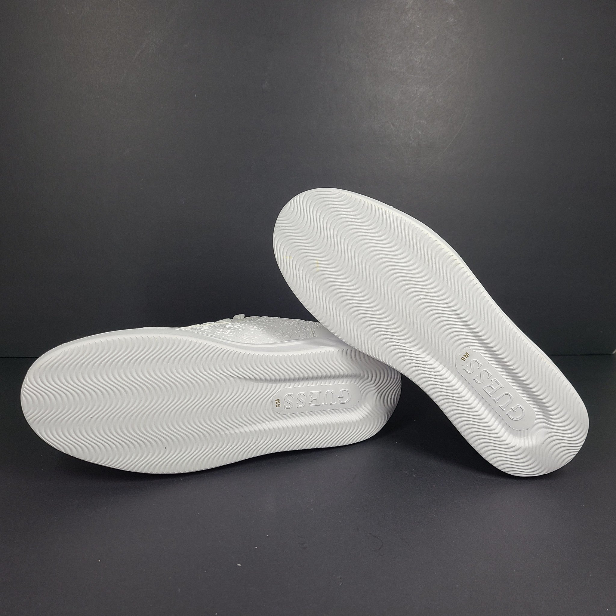 Guess Men's Creed Quattro G Sneakers Faux Leather Comfort White Sz 9