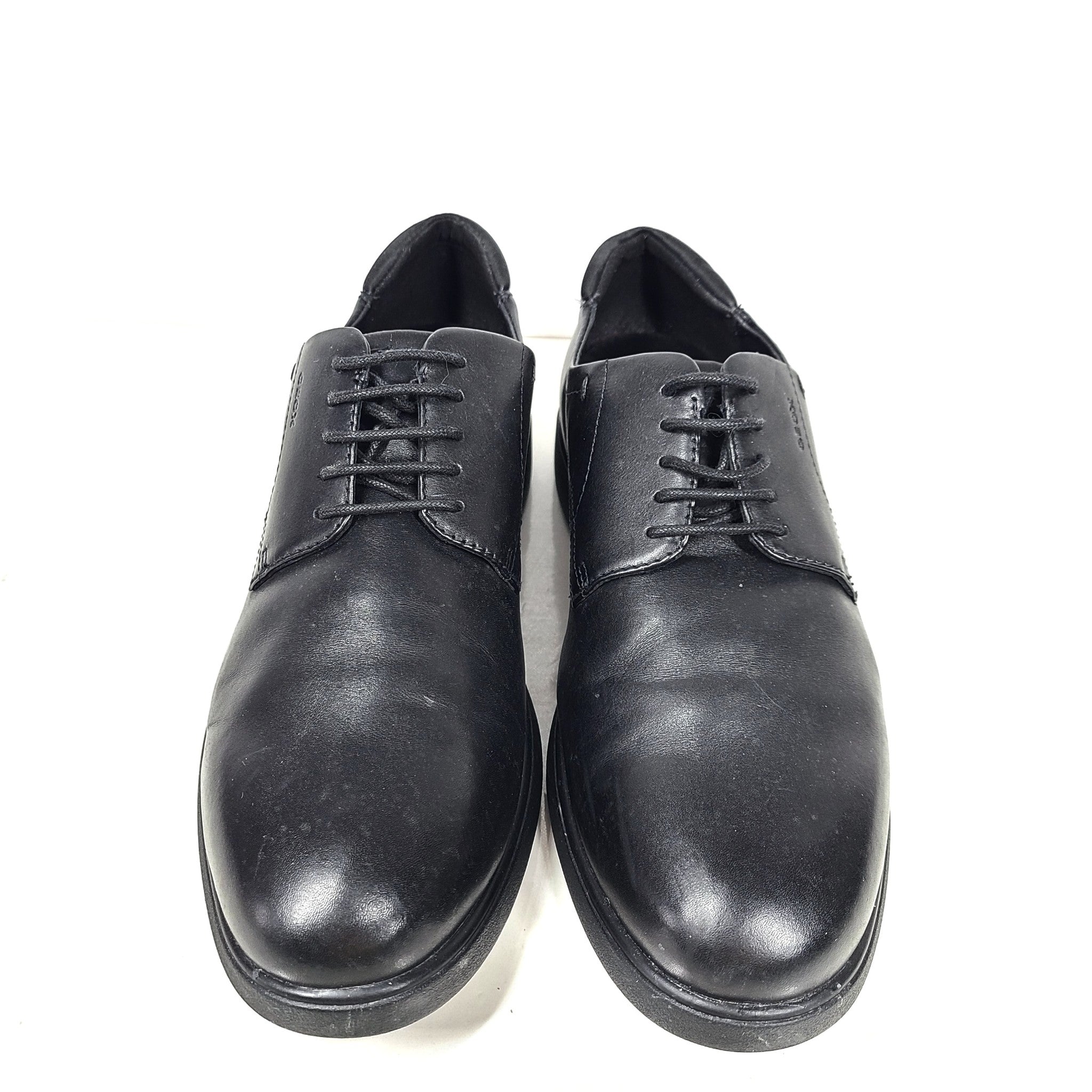 Geox Men's Spherica EC11 Wide Fit Dress Shoes Leather Oxford Shoes Black Sz 9
