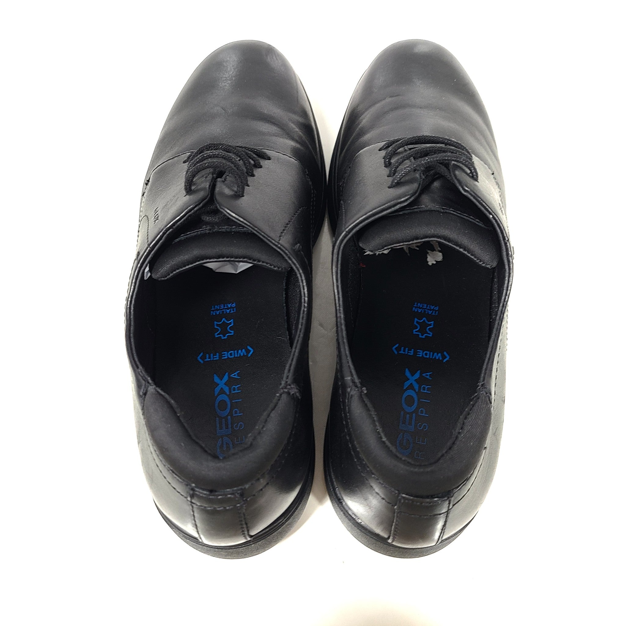 Geox Men's Spherica EC11 Wide Fit Dress Shoes Leather Oxford Shoes Black Sz 9