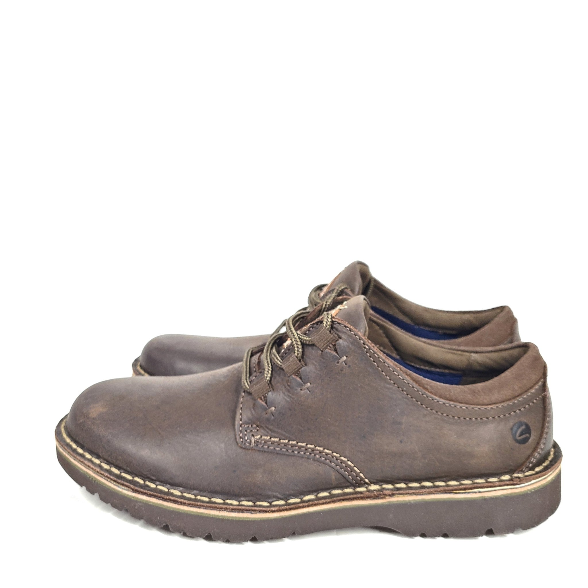 Clarks Men's Eastford Low Leather Shoes Comfort OrthoLite Footbed Brown Sz 7.5 M