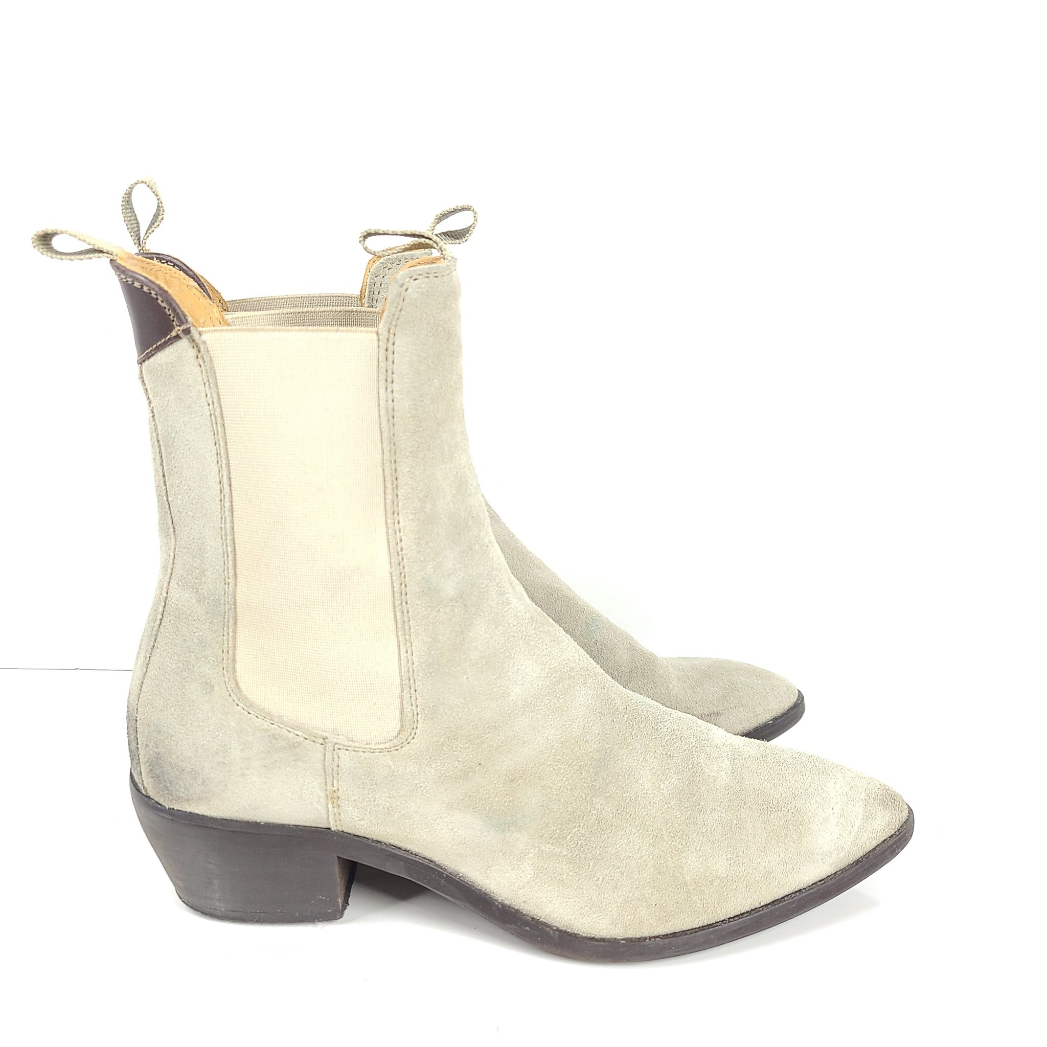 Gant Women's St Broomly Mid Boot Articulated Low Heel Pointed Toe Gray Suede 7.5
