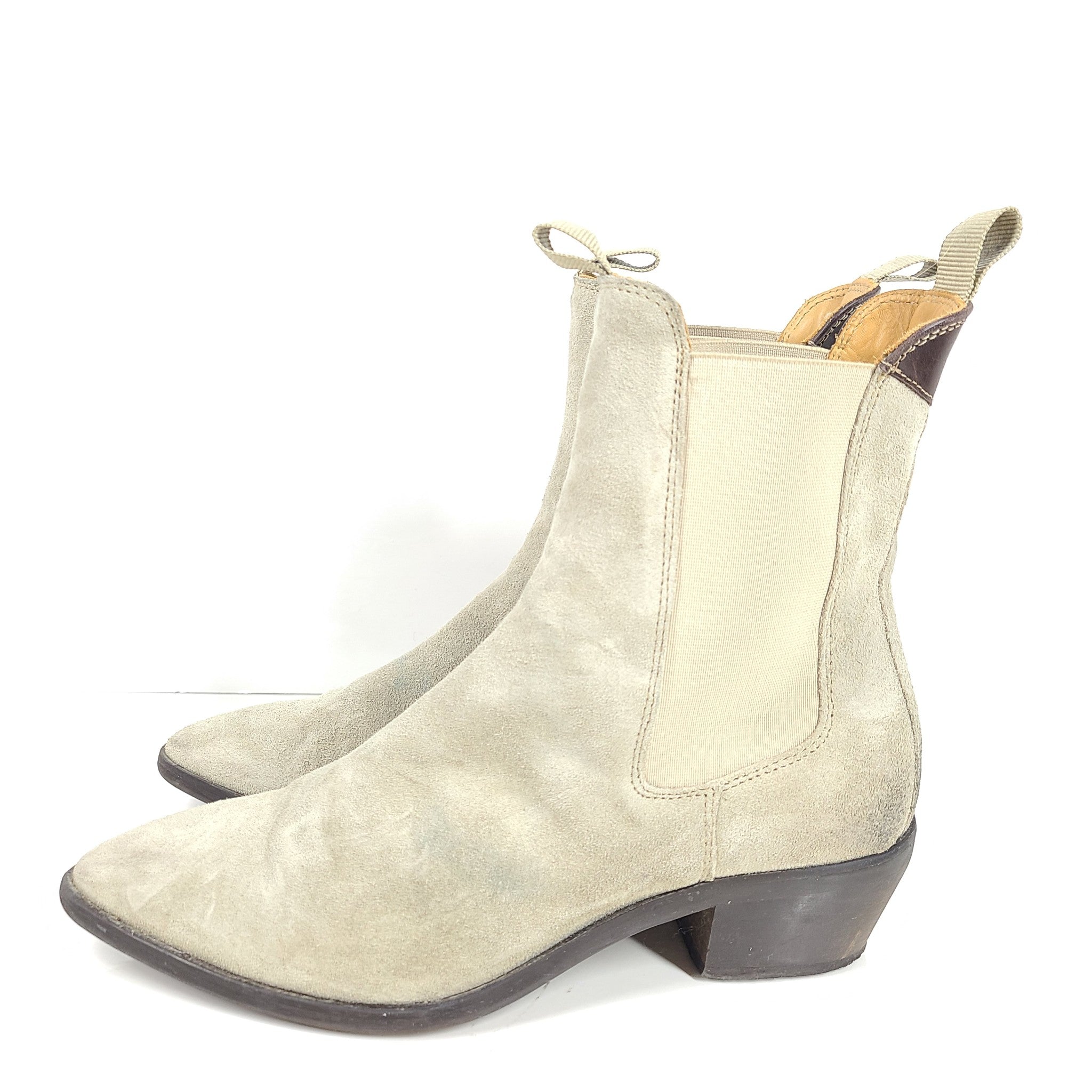 Gant Women's St Broomly Mid Boot Articulated Low Heel Pointed Toe Gray Suede 7.5