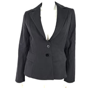 WHBM Women's Signature Blazer Two-Button Stretch Career Lined Classy Black Sz 6