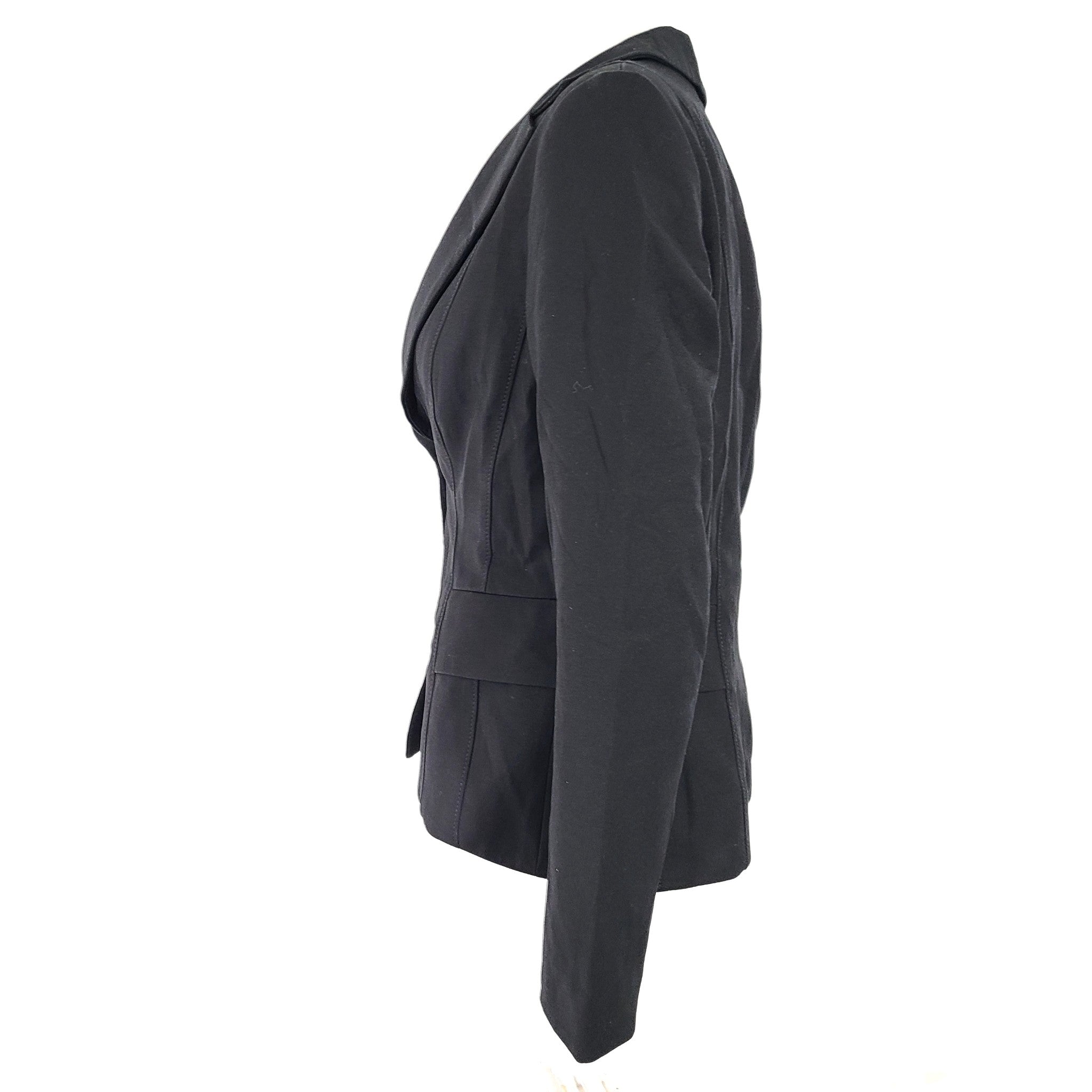 WHBM Women's Signature Blazer Two-Button Stretch Career Lined Classy Black Sz 6