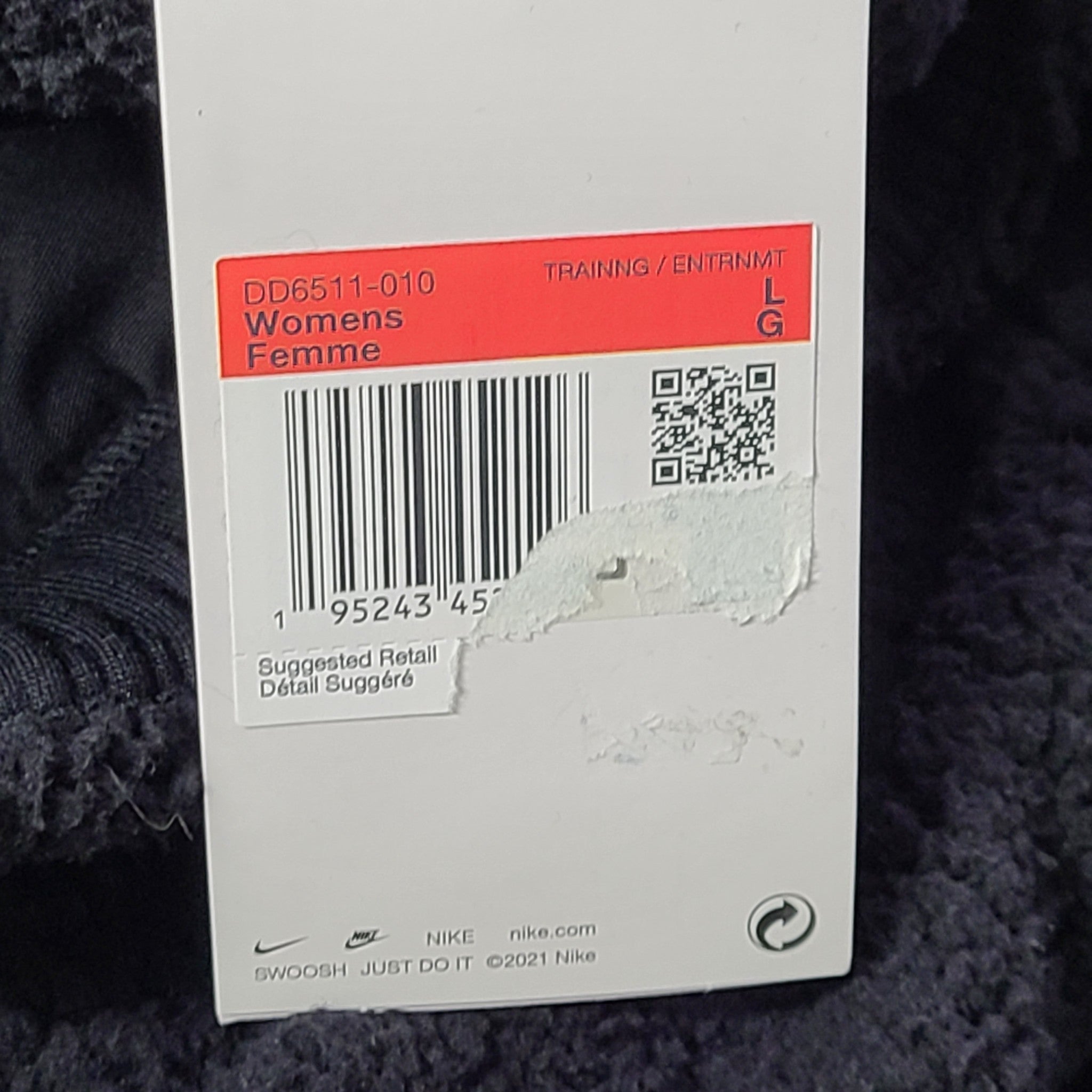 Nike Women's Therma-FIT Workout Training Pants Fleece DD6511-010 Black Sz L