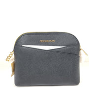 Michael Kors Jet Set Travel Medium Dome Leather Crossbody Bag Black