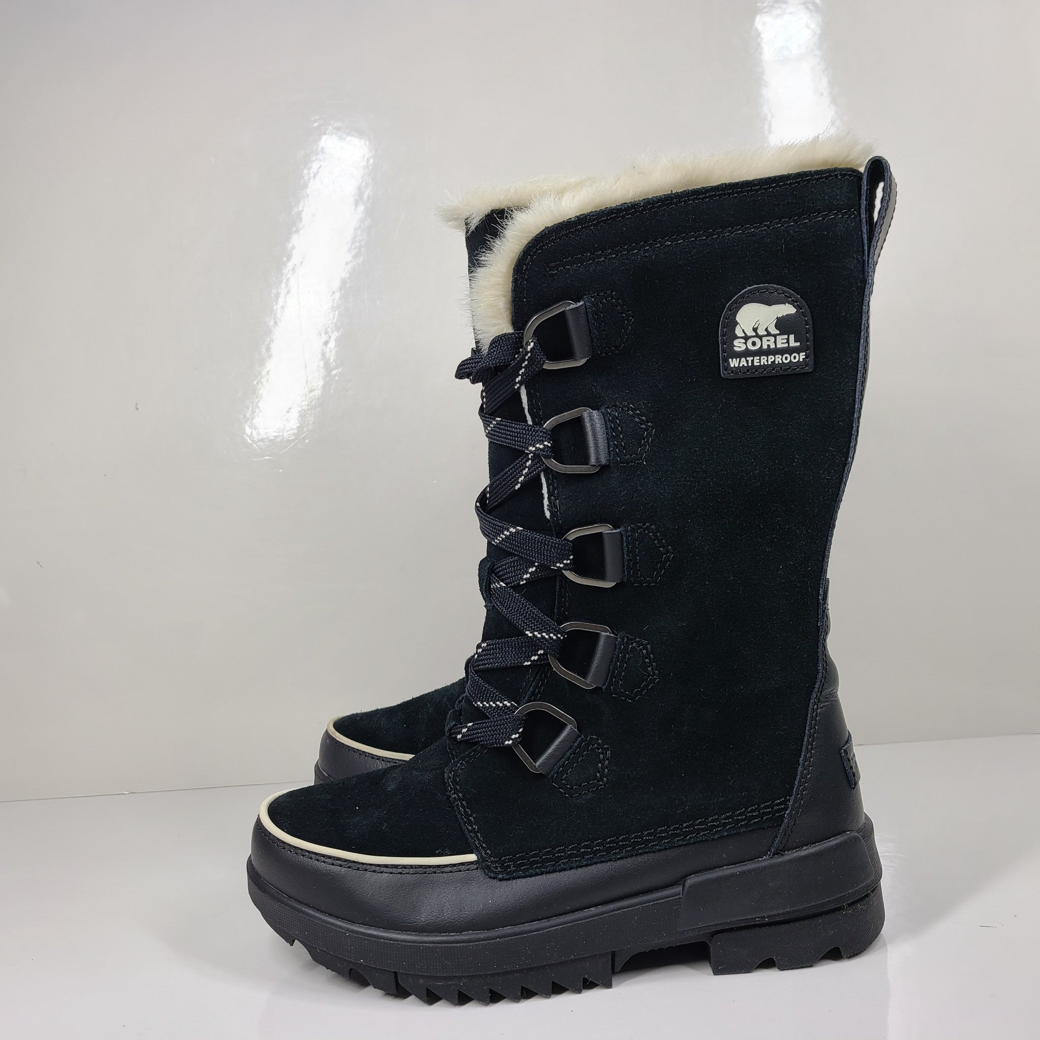 Sorel Women’s Tivoli IV Tall Boot Waterproof Suede Black Sz 7 Excellent