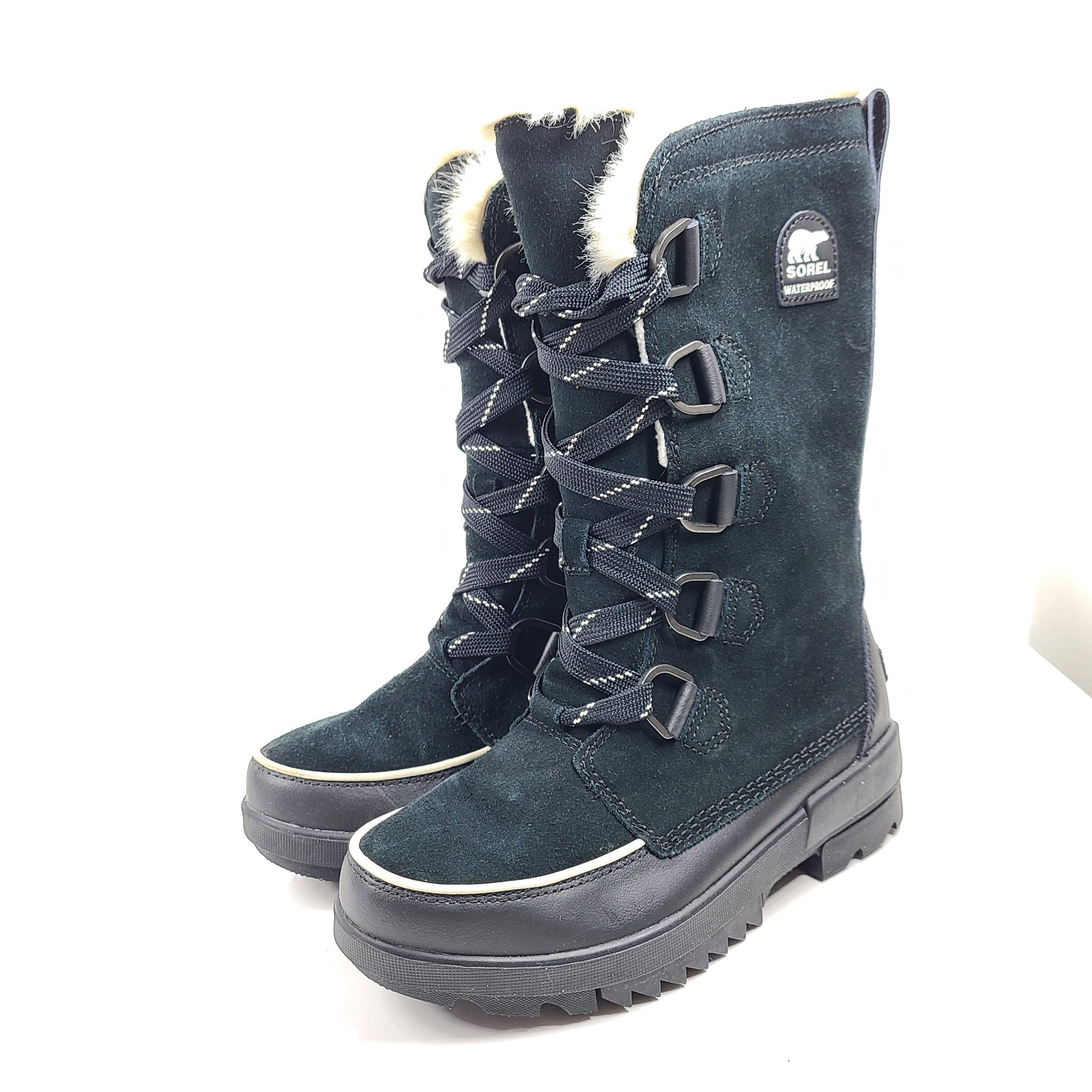 Sorel Women’s Tivoli IV Tall Boot Waterproof Suede Black Sz 7 Excellent