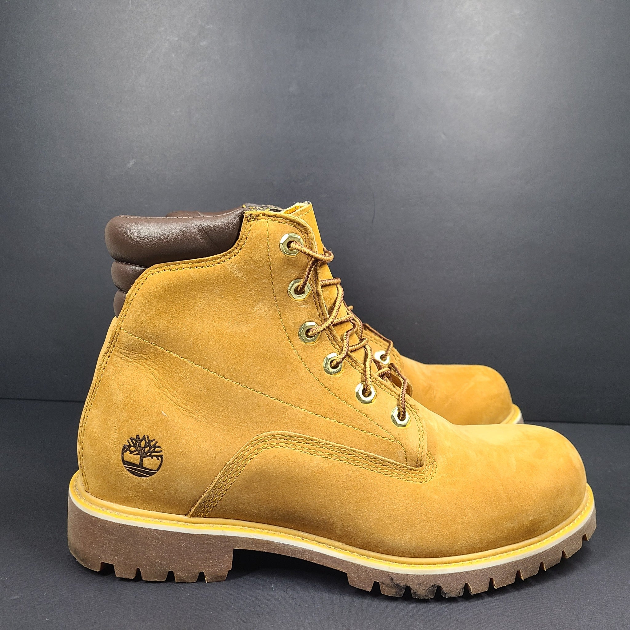 Timberland Men's Alburn 6" Leather Waterproof Lace Up Boots Leather Wheat Sz 9.5