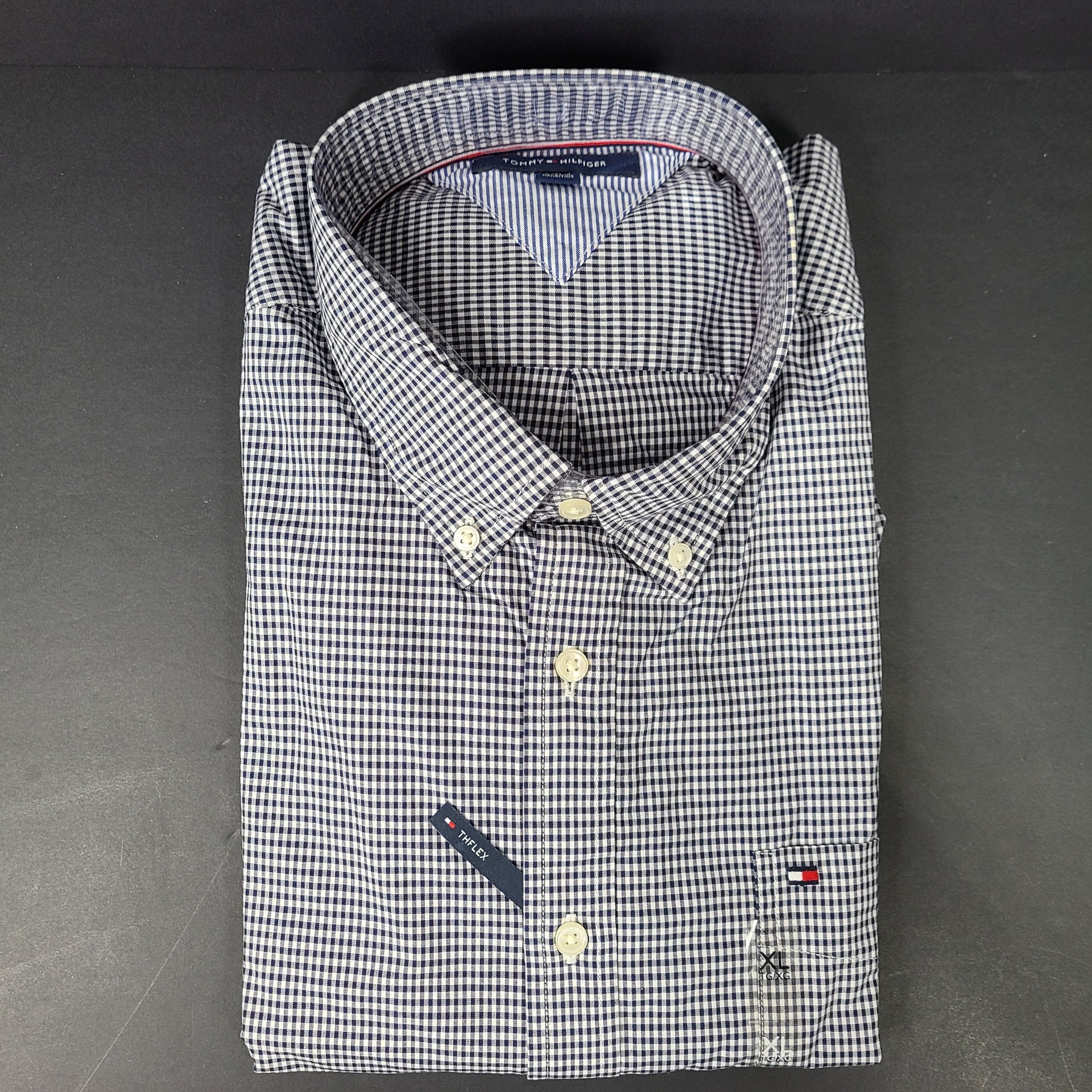 Tommy Hilfiger Men’s Slim Fit THFlex Dress Shirt Button Down Sz XL