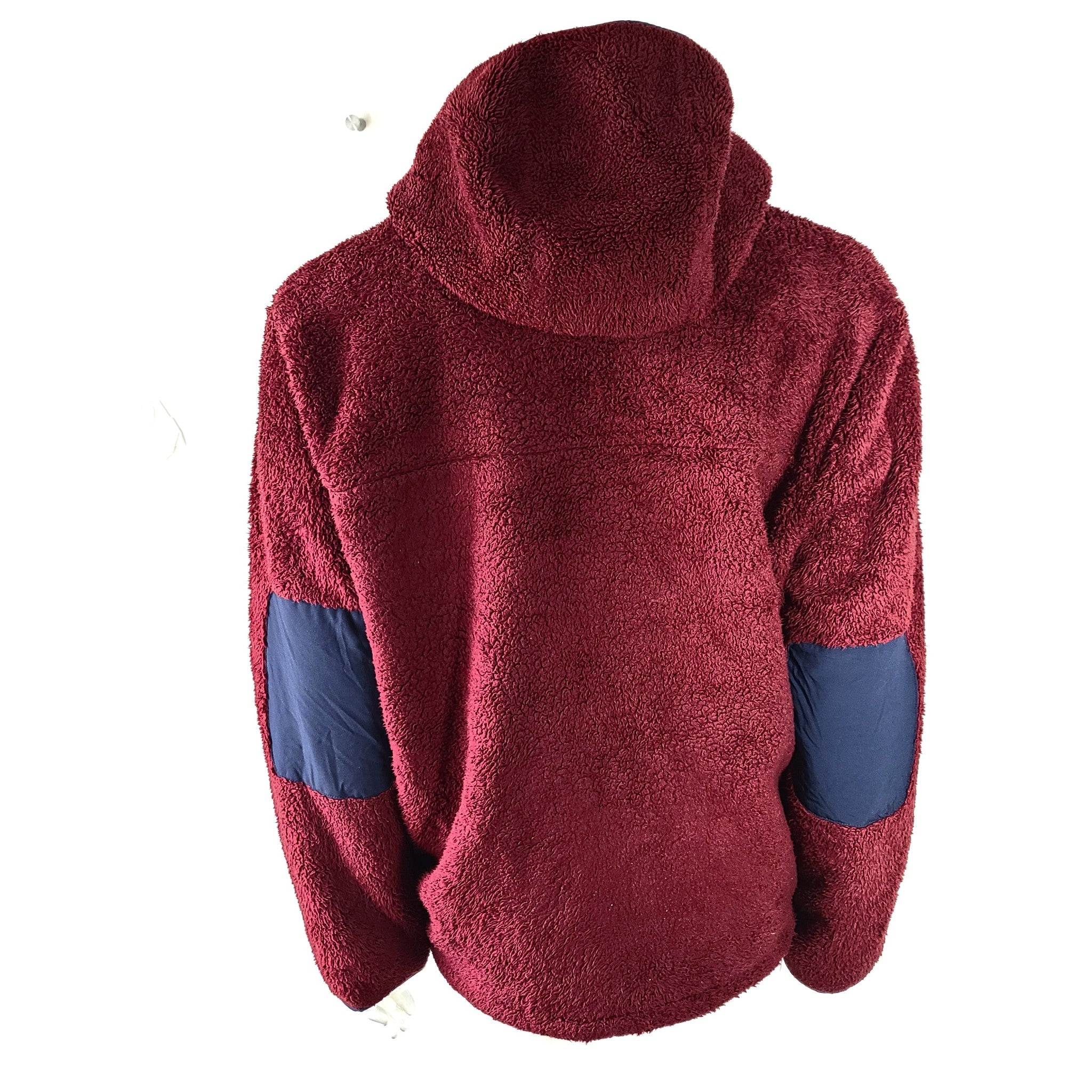 North Face TNF Men's Campshire Pullover Sherpa Fleece 1/2 Zip Hood Burgundy XXL
