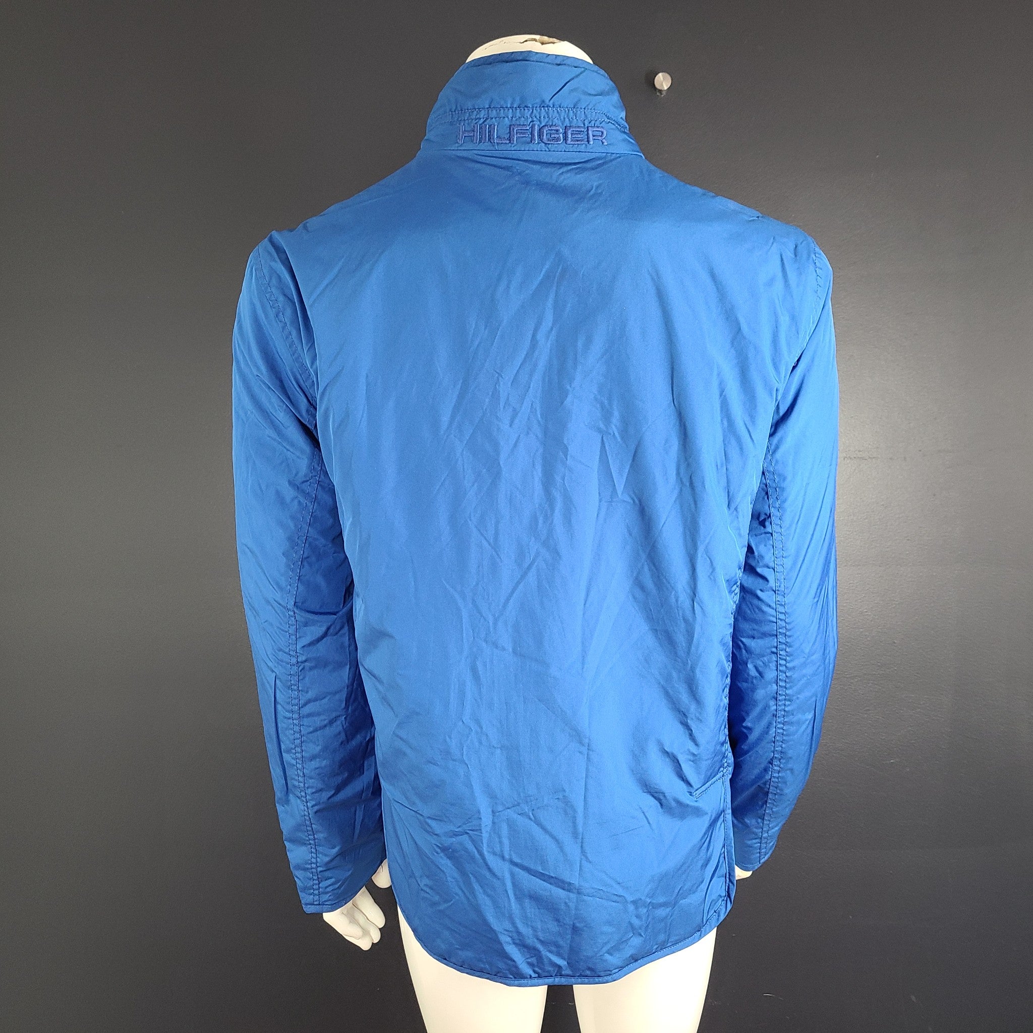 Tommy Hilfiger Men's Reversible Water Resistant Windbreaker Jacket Blue Sz L