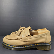 Dr. Martens Adrian Yellow Stitch Leather Tassel Loafers Shoes Beige Taupe Sz 11
